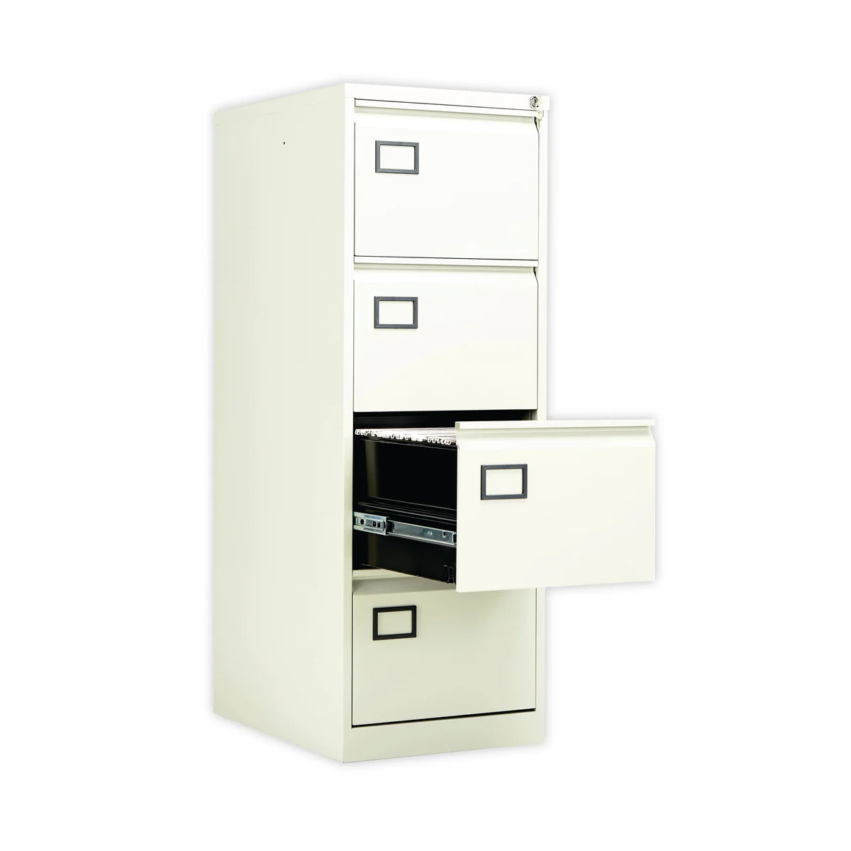 Jemini 4 Drawer Filing Cabinet Lockable 470x622x1321mm White KF78708 - Image 3