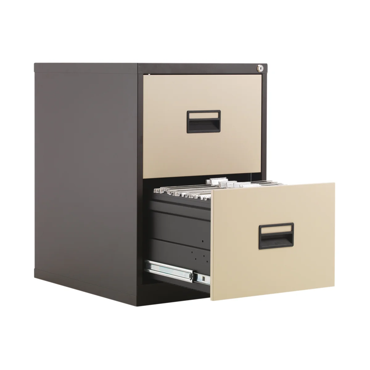 Talos 2 Drawer Filing Cabinet 465x620x700mm Coffee Cream TCS2FC-CC - Image 3