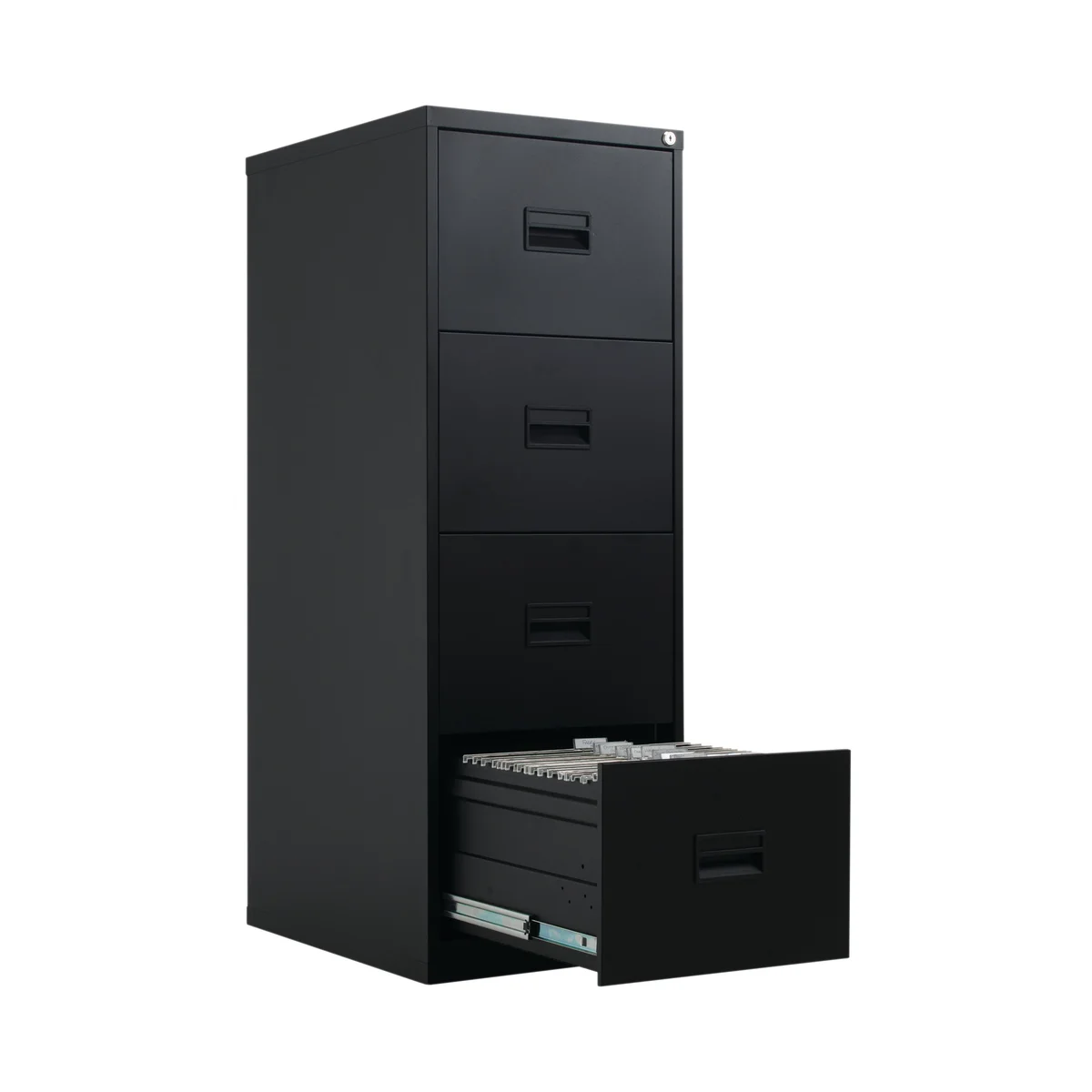 Talos 4 Drawer Filing Cabinet 465x620x1300mm Black TCS4FC-BK - Image 3