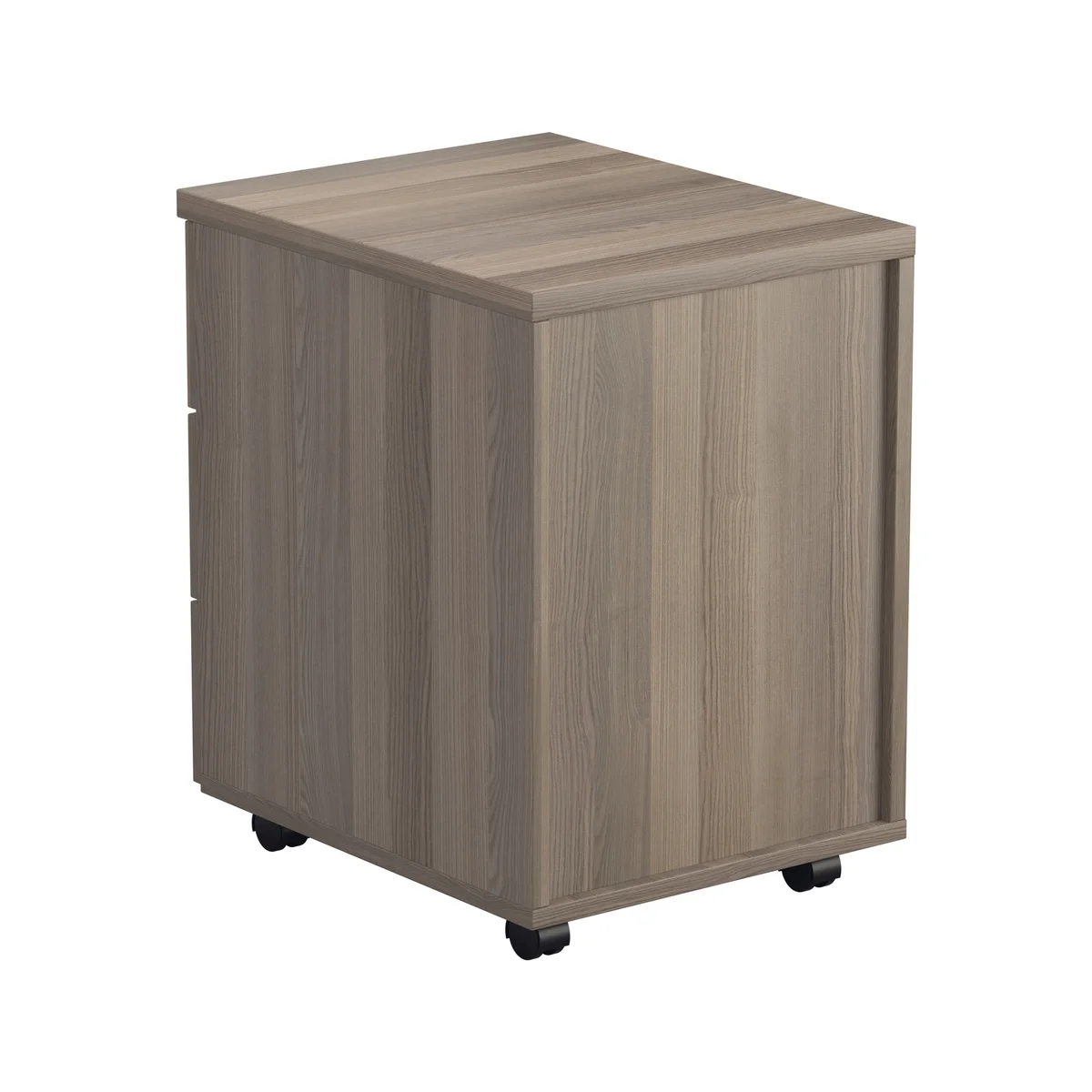 Jemini 3 Drawer Mobile Pedestal 400x500x595mm Grey Oak KF78945 - Image 3