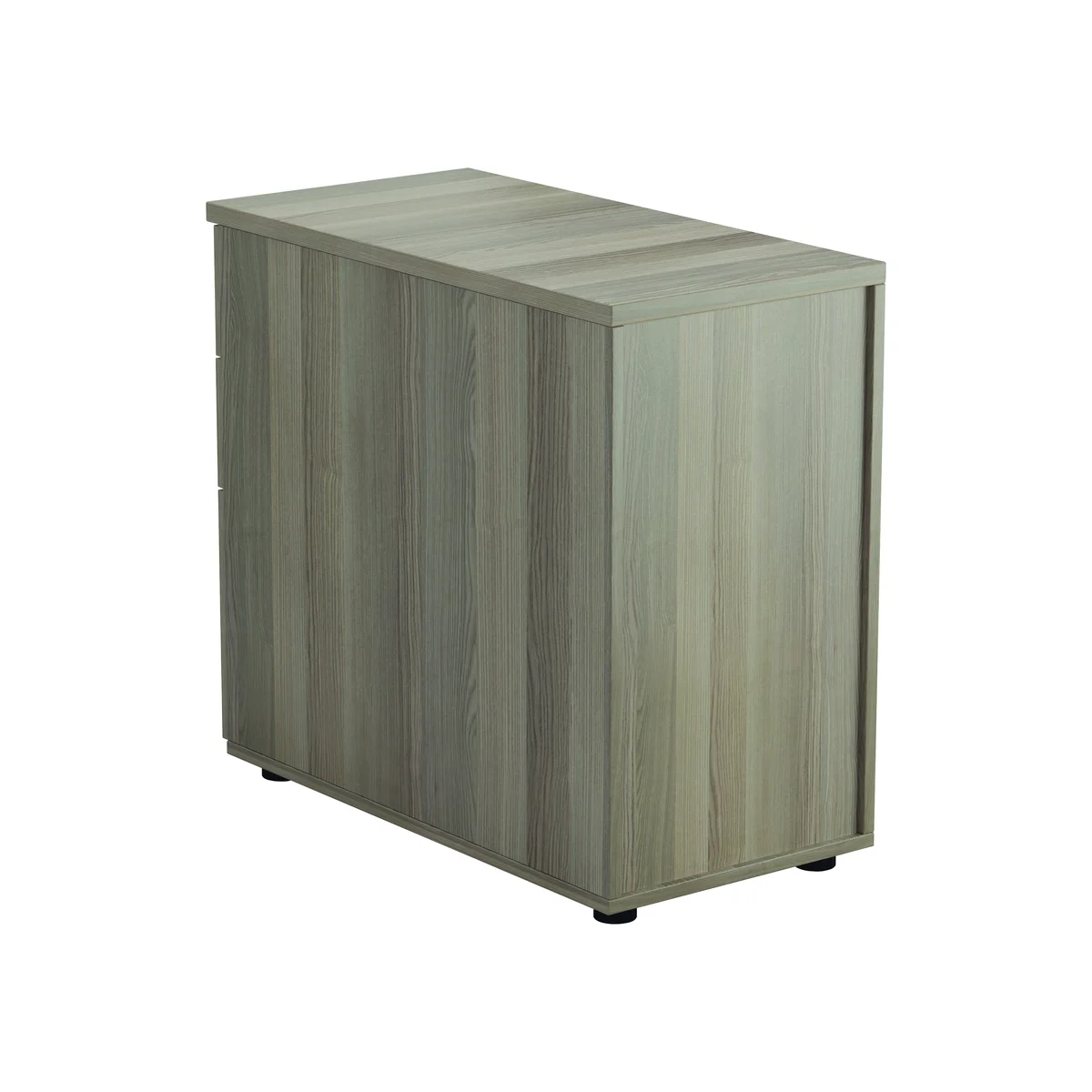 Jemini 3 Drawer Desk High Pedestal 404x800x730mm Grey Oak KF78951 - Image 4