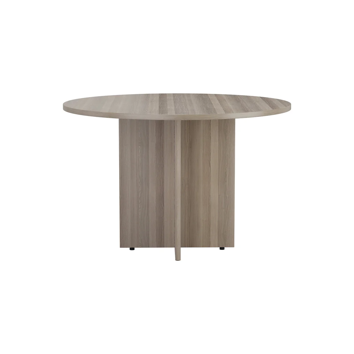 Jemini Round Meeting Table 1100x1100x730mm Grey Oak KF78959 - Image 2