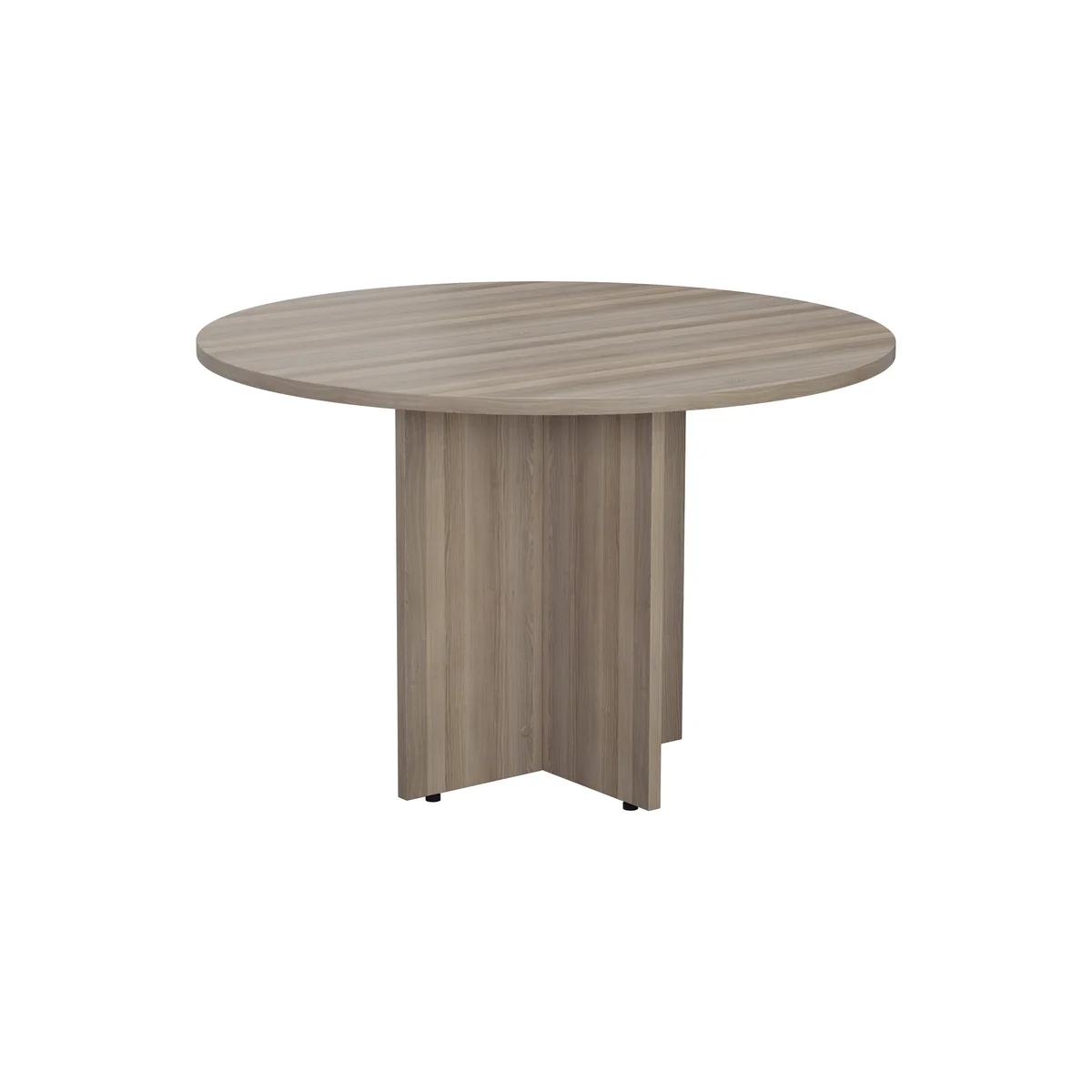 Jemini Round Meeting Table 1100x1100x730mm Grey Oak KF78959 - Image 3