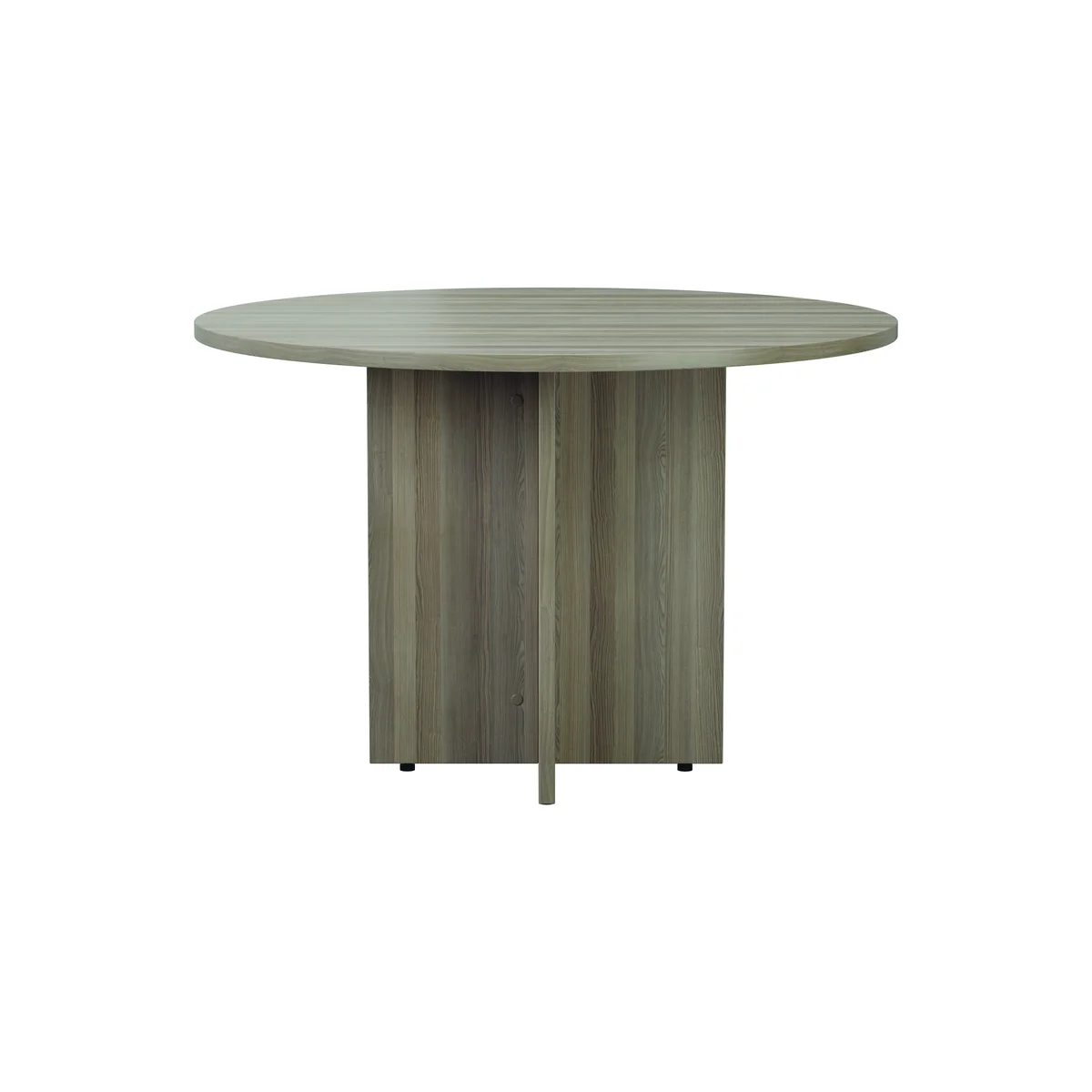 Jemini Round Meeting Table 1100x1100x730mm Grey Oak KF78959 - Image 4