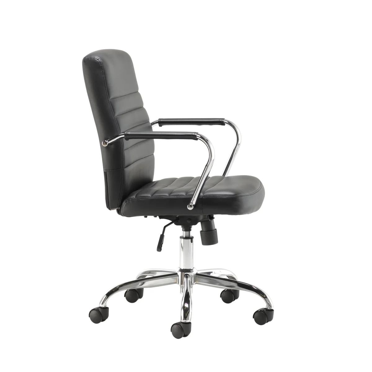 Jemini Amalfi Meeting Chair 630x630x885-980mm Leather Look Black KF79135 - Image 2