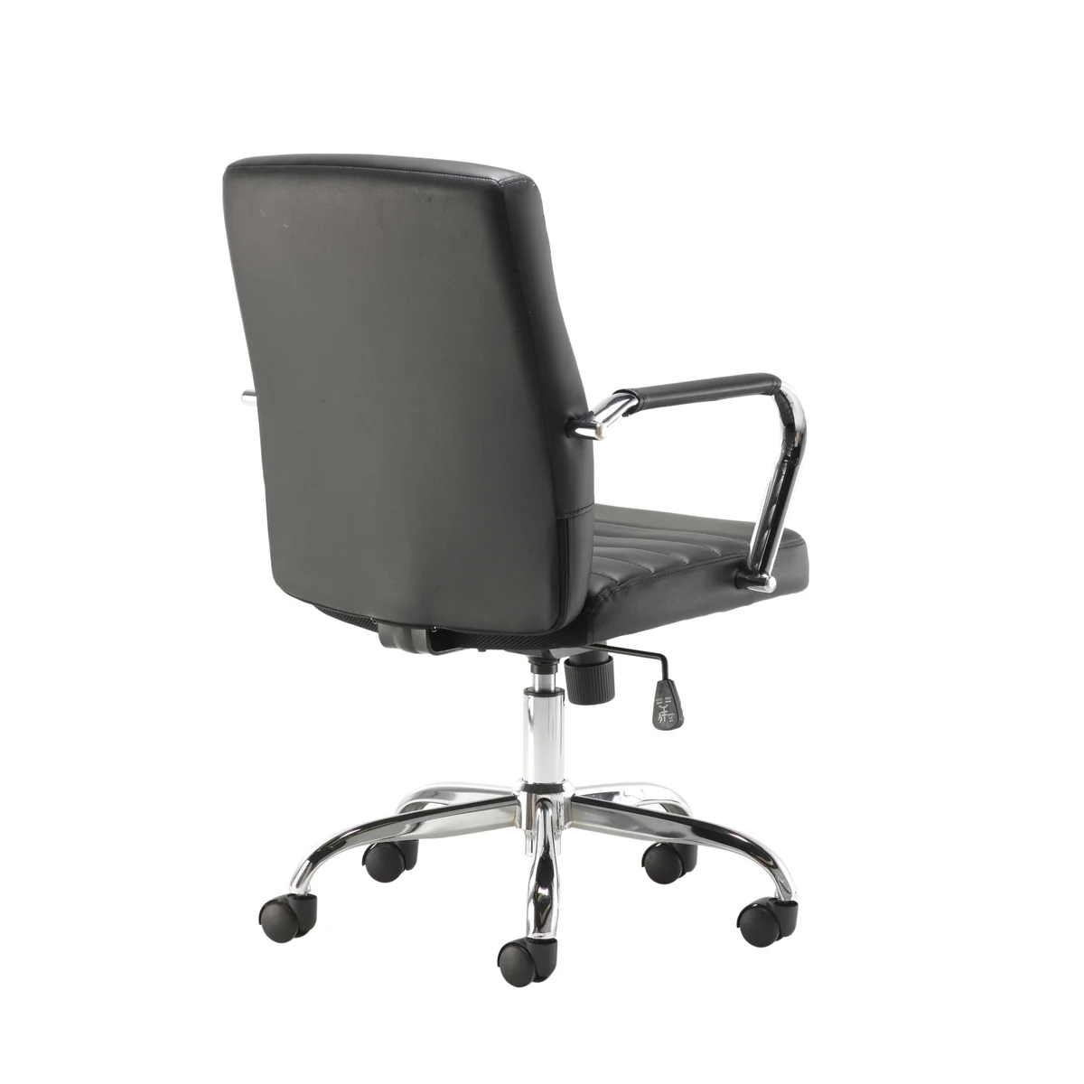 Jemini Amalfi Meeting Chair 630x630x885-980mm Leather Look Black KF79135 - Image 3