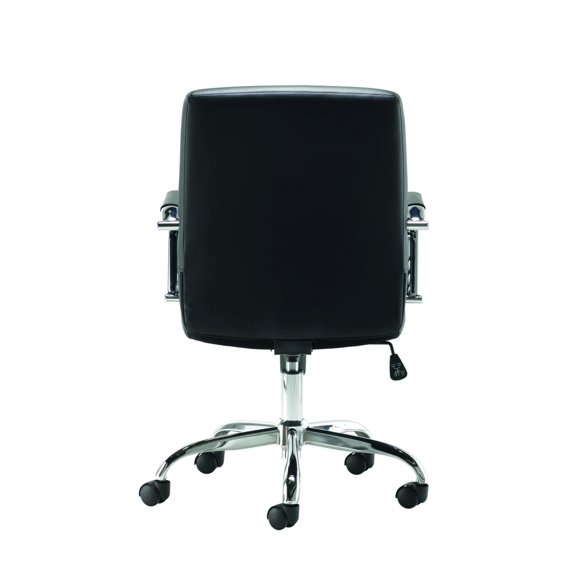 Jemini Amalfi Meeting Chair 630x630x885-980mm Leather Look Black KF79135 - Image 4