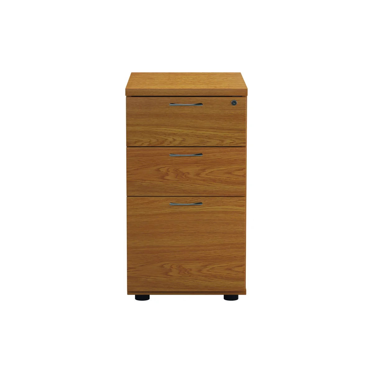 Jemini 3 Drawer Desk High Pedestal 404x600x730mm Nova Oak KF79858 - Image 4