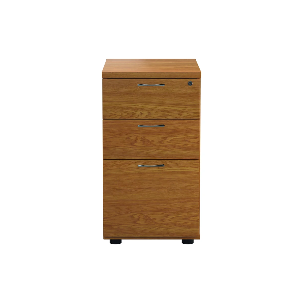 Jemini 3 Drawer Desk High Pedestal 404x800x730mm Nova Oak KF79859 - Image 4