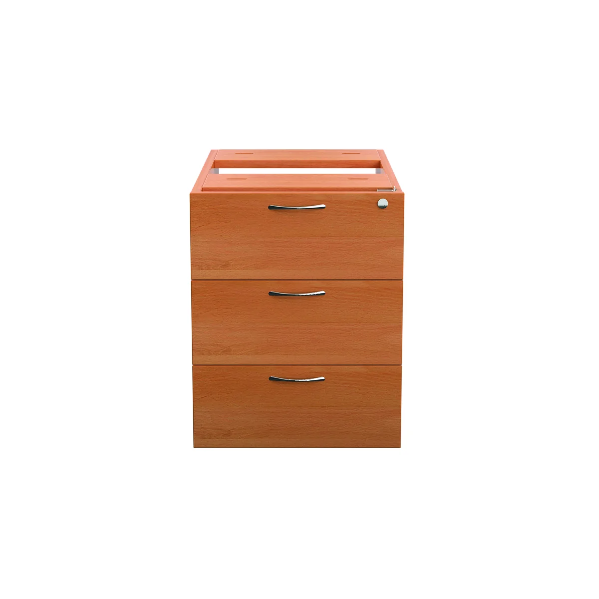 Jemini 3 Drawer Fixed Pedestal 400x500x495mm Beech KF79866 - Image 4