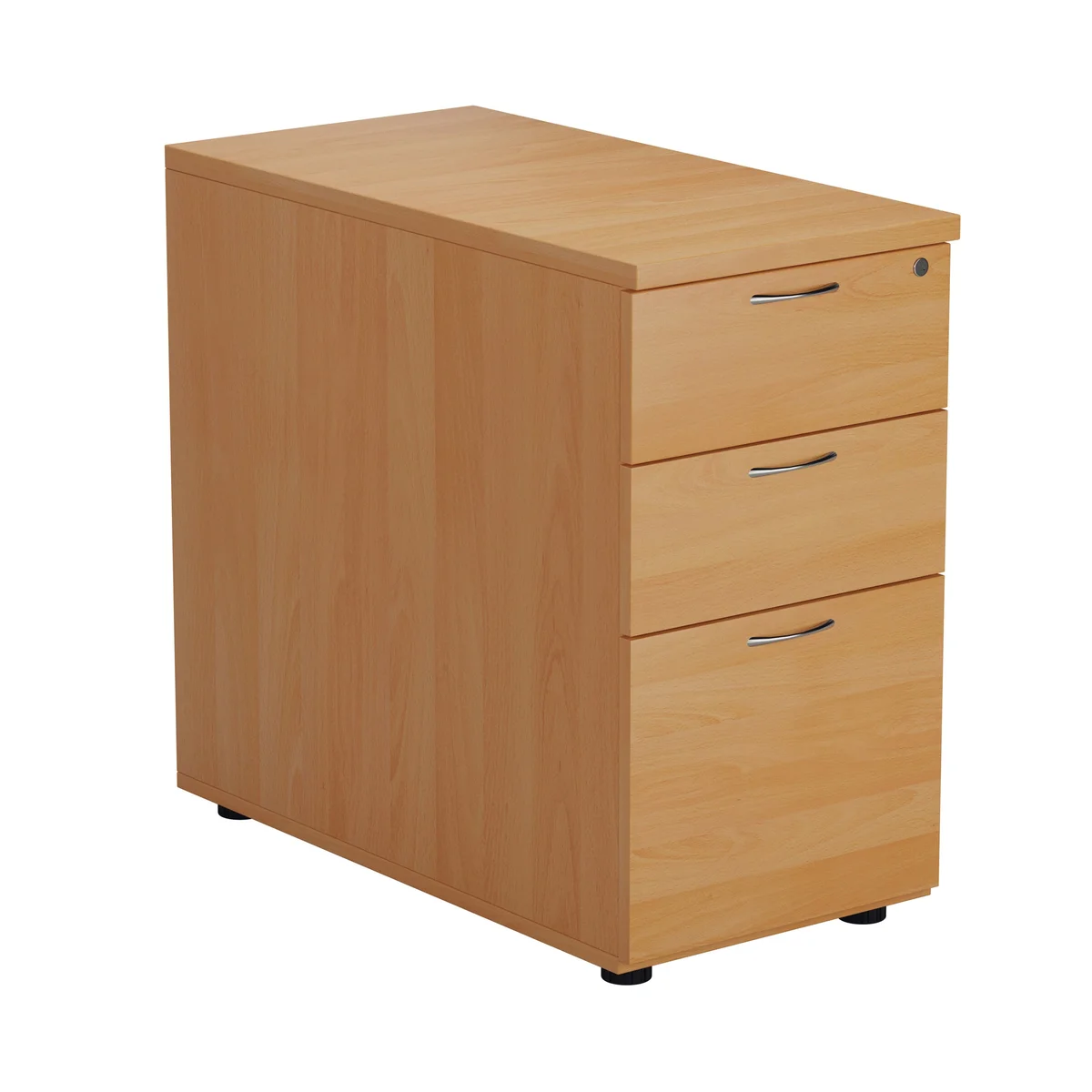 First 3 Drawer Desk High Pedestal 404x800x730mm Beech KF79930 - Image 1