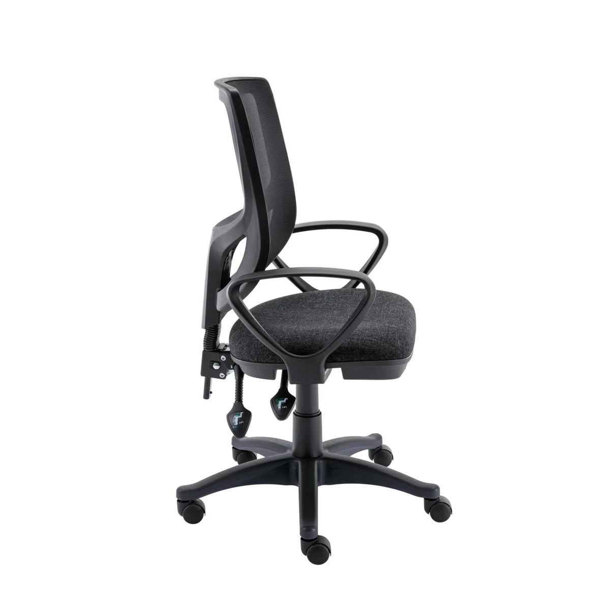 Astin Nesta Mesh Back Operator Chair Charcoal with Fixed Arms 590x900x1050mm Royal Blue KF800025 - Image 2