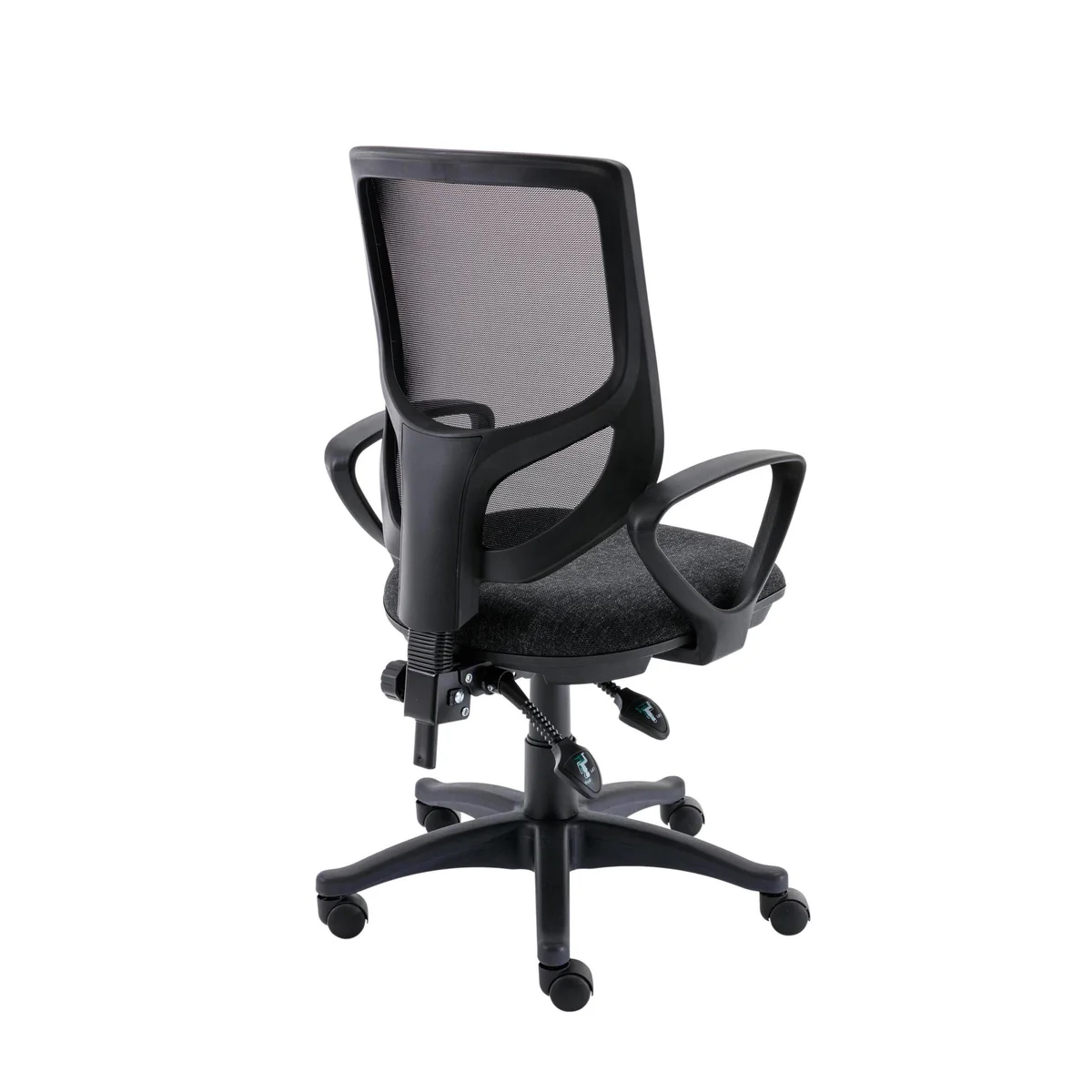 Astin Nesta Mesh Back Operator Chair Charcoal with Fixed Arms 590x900x1050mm Royal Blue KF800025 - Image 3