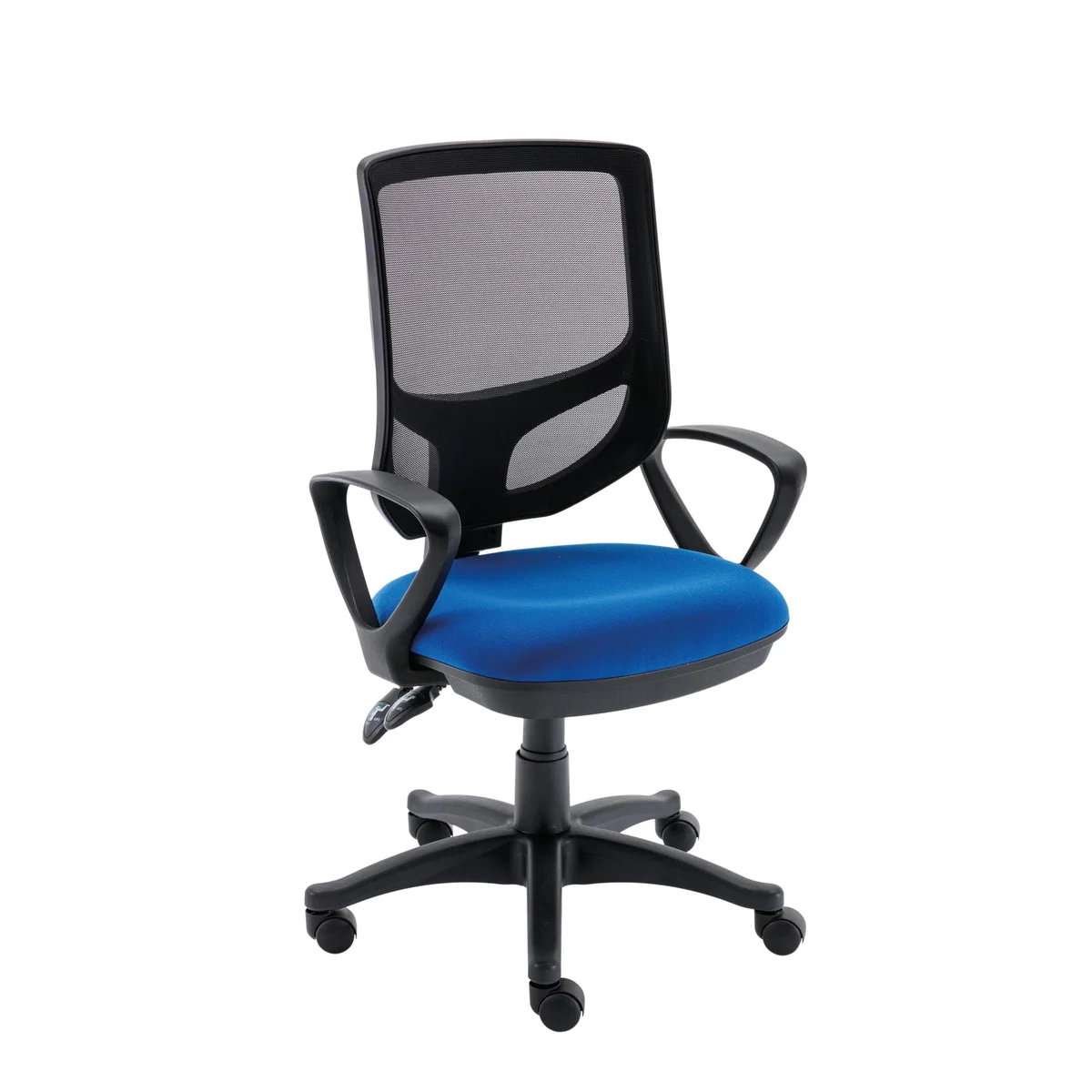Astin Nesta Mesh Back Operator Chair Royal Blue with Fixed Arms 590x900x1050mm Charcoal KF800027 - Image 1