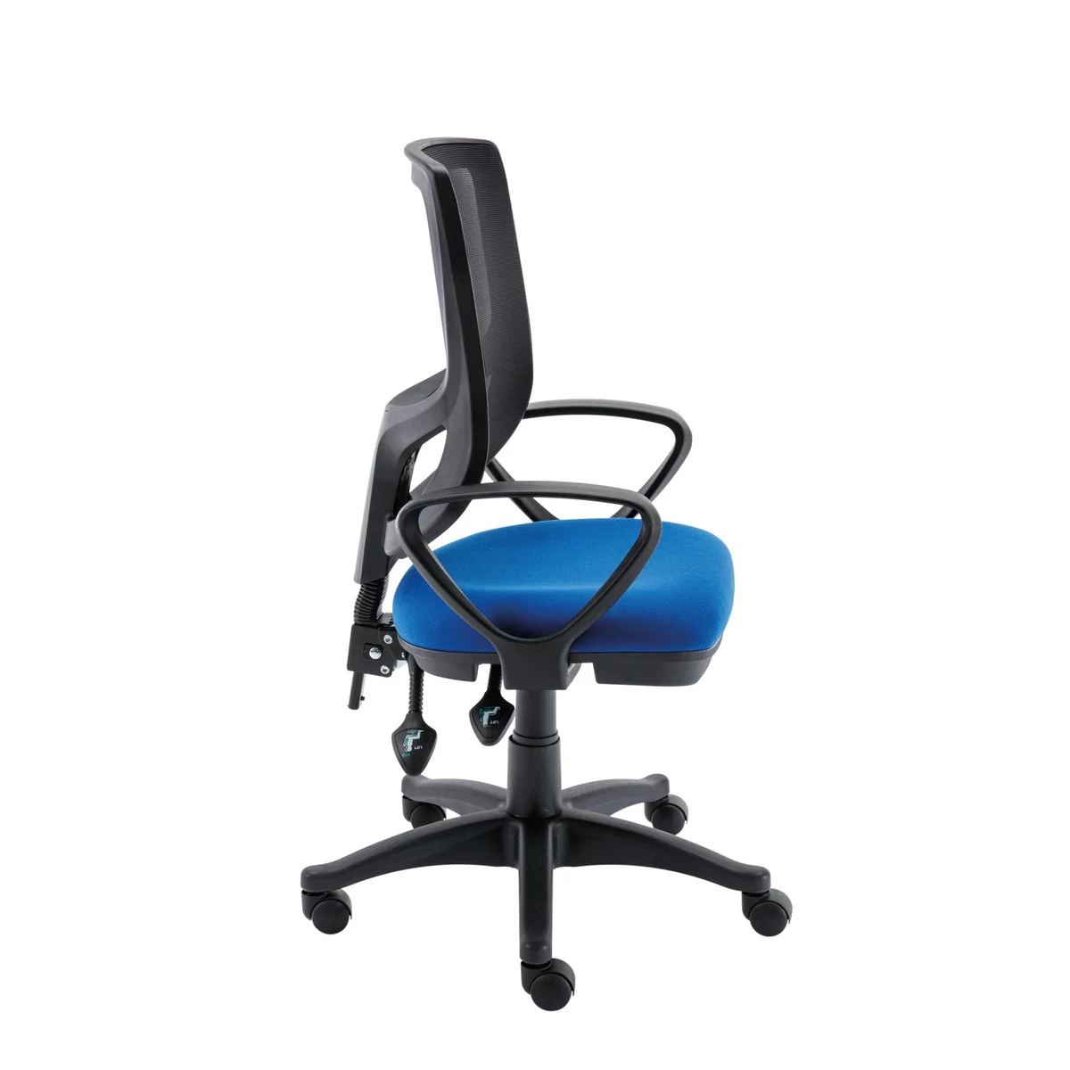 Astin Nesta Mesh Back Operator Chair Royal Blue with Fixed Arms 590x900x1050mm Charcoal KF800027 - Image 2