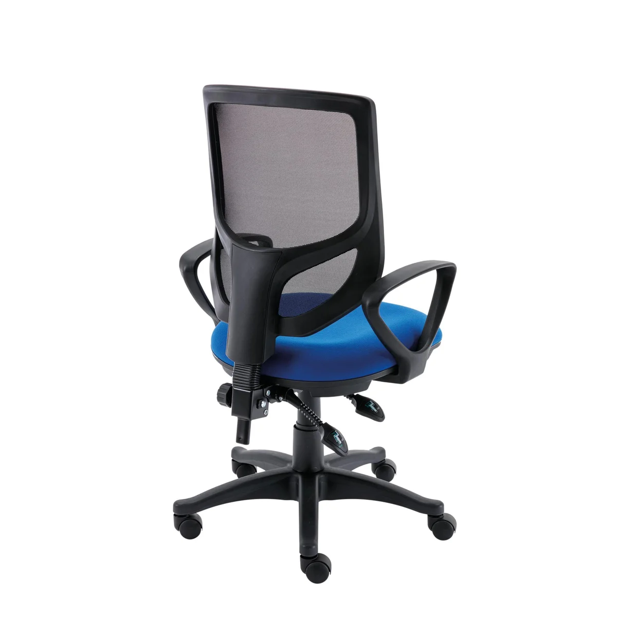 Astin Nesta Mesh Back Operator Chair Royal Blue with Fixed Arms 590x900x1050mm Charcoal KF800027 - Image 3