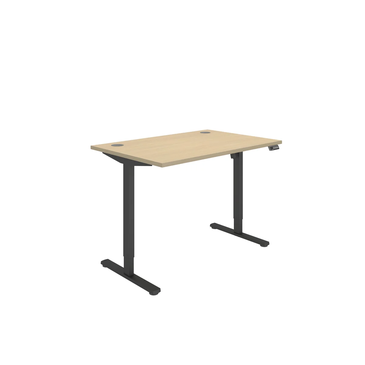 Polaris Single Motor Sit/Stand Height Adjustable Desk 1200x800 Oak/Black KF800083