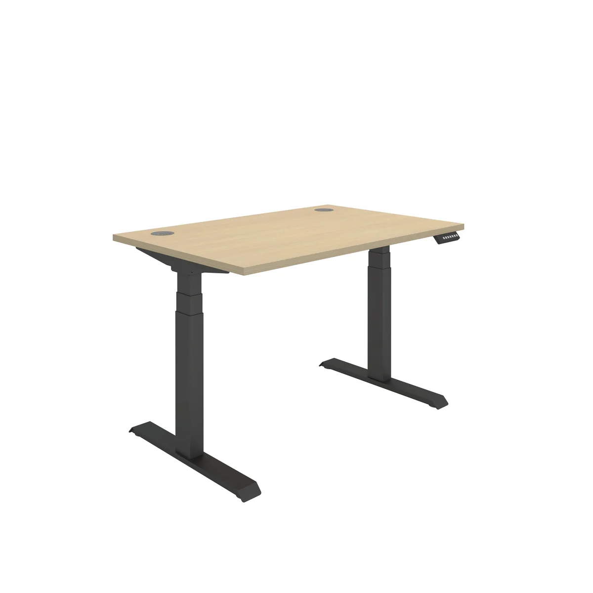 Polaris Dual Motor Sit/Stand Height Adjustable Desk 1200x800 Oak/Black KF800103