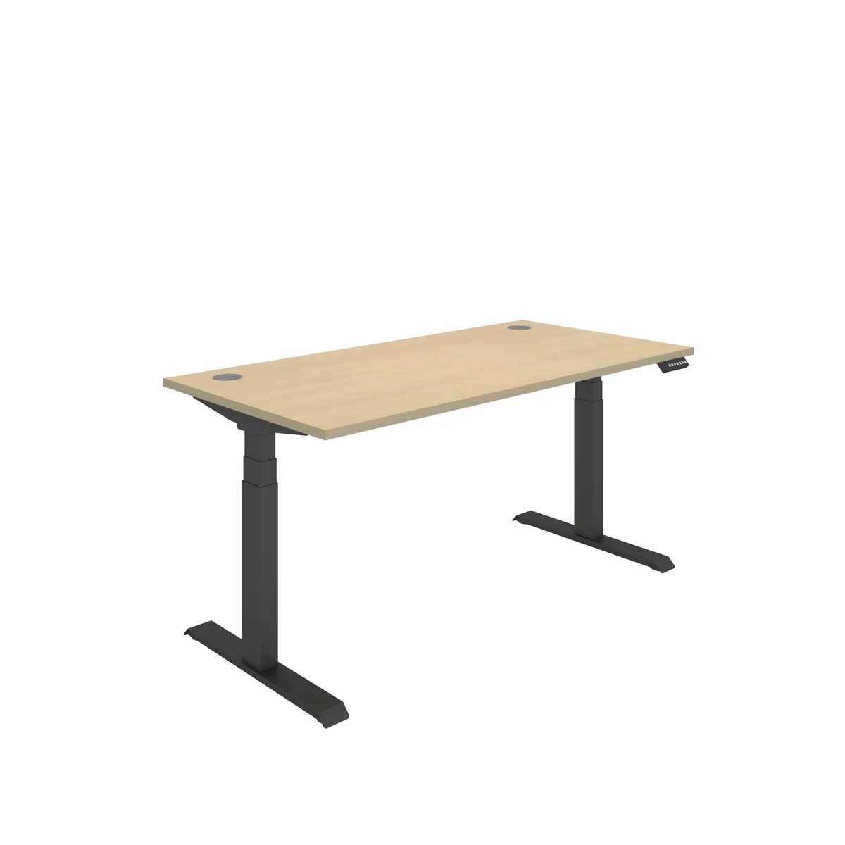 Polaris Dual Motor Sit/Stand Height Adjustable Desk 1600x800 Oak/Black KF800128