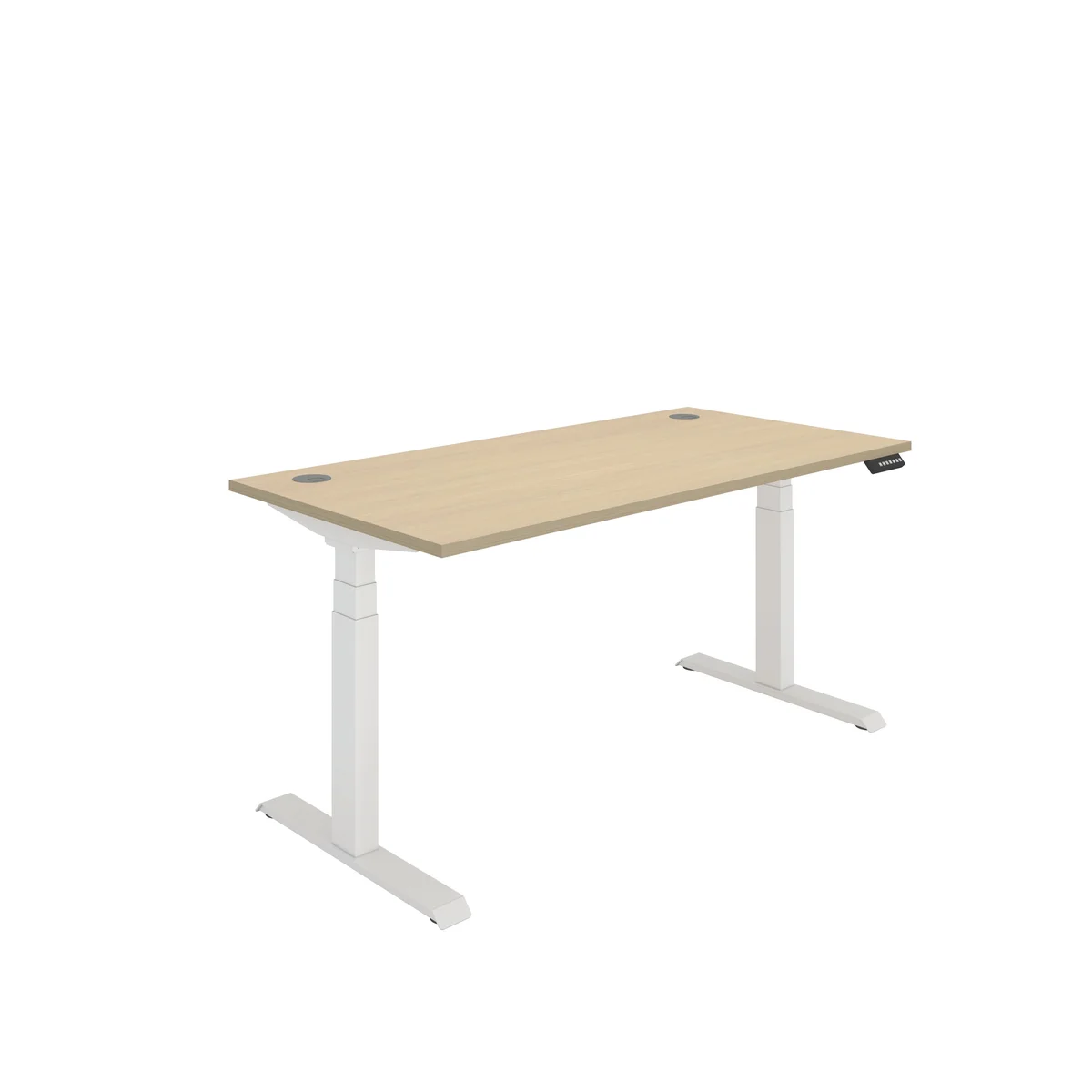 Polaris Dual Motor Sit/Stand Height Adjustable Desk 1600x800 Oak/White KF800130