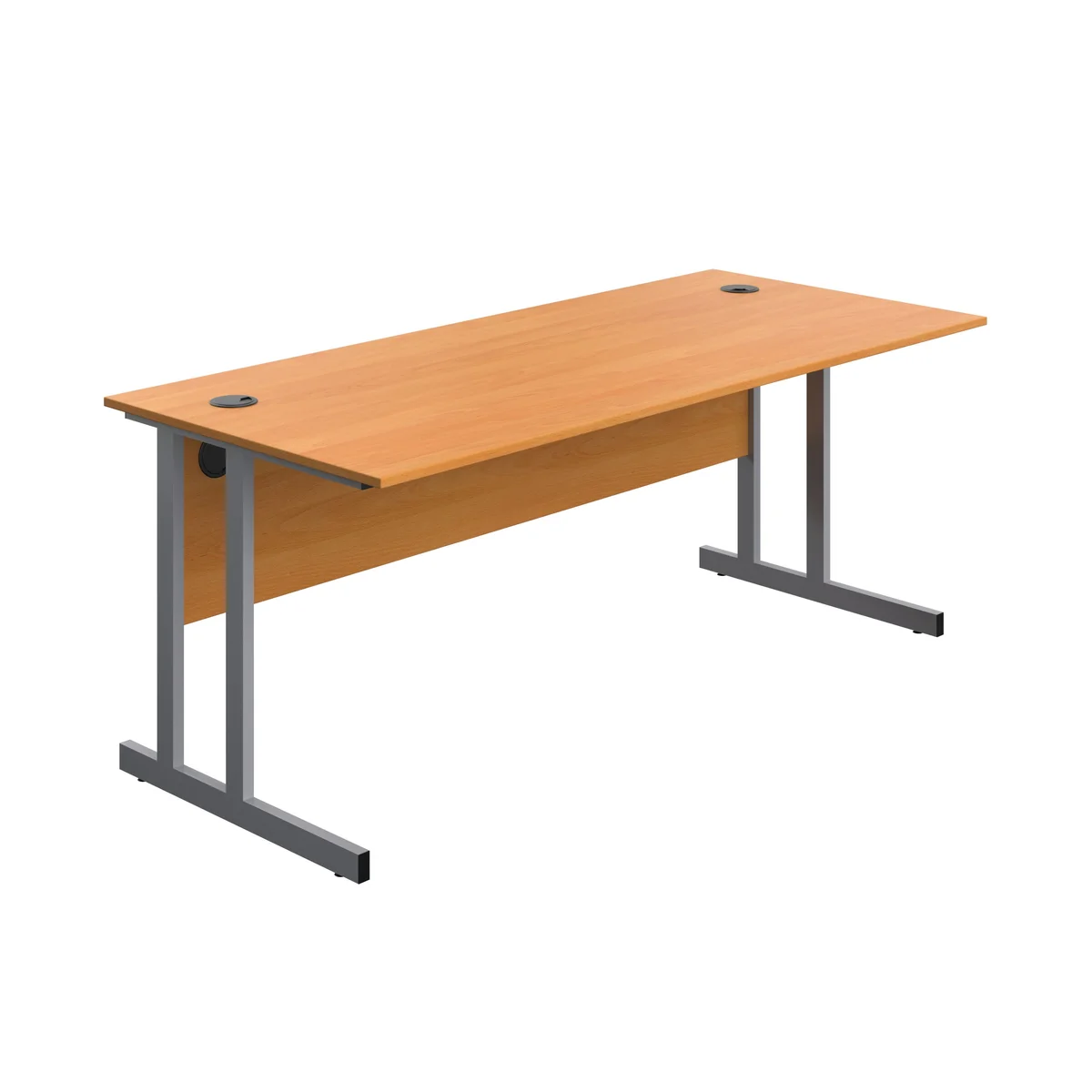 5 Star Modara Twin Upright Rectangular Desk 1800x800mm Beech/Silver KF800230