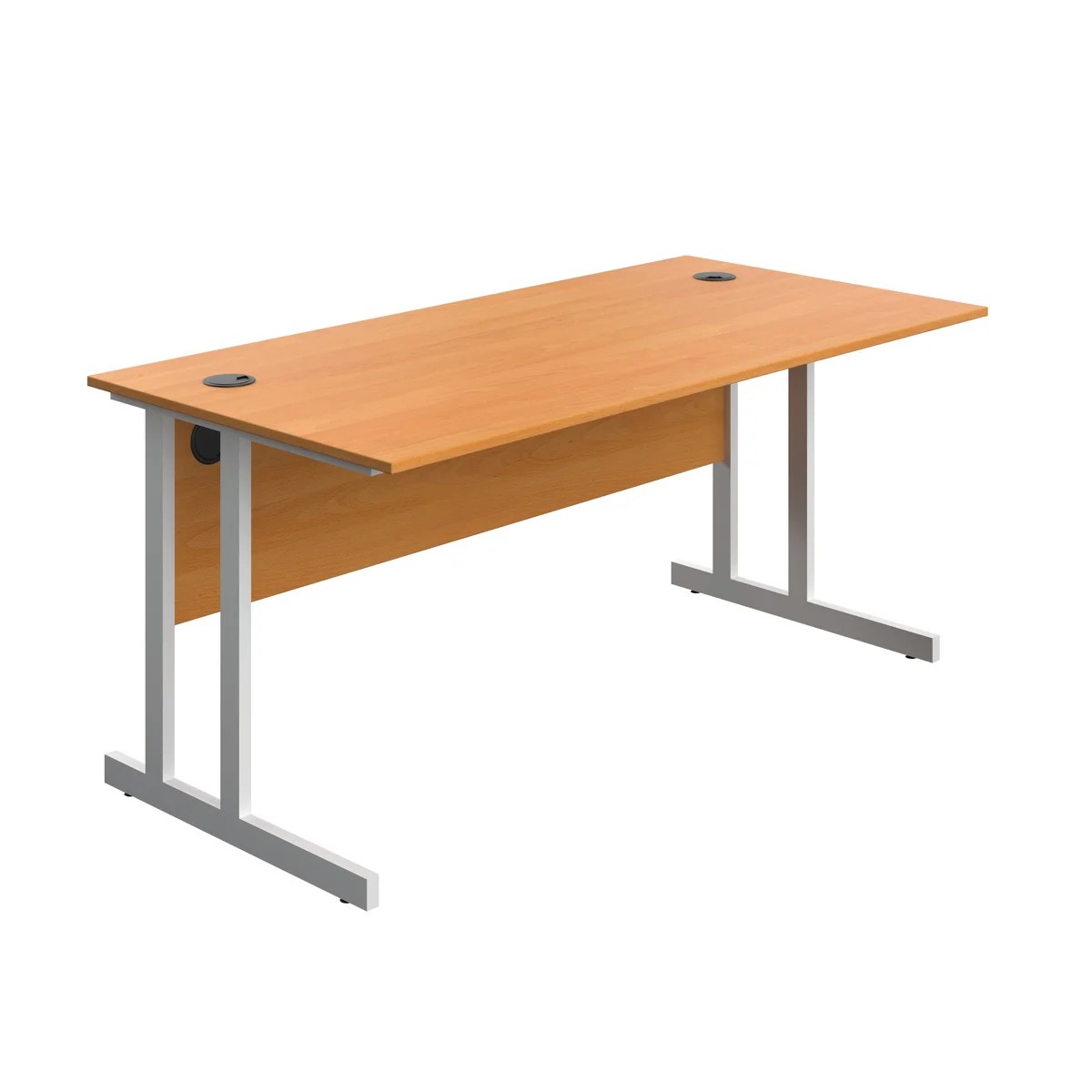 5 Star Modara Twin Upright Rectangular Desk 1600x800x730mm Beech/White KF800299
