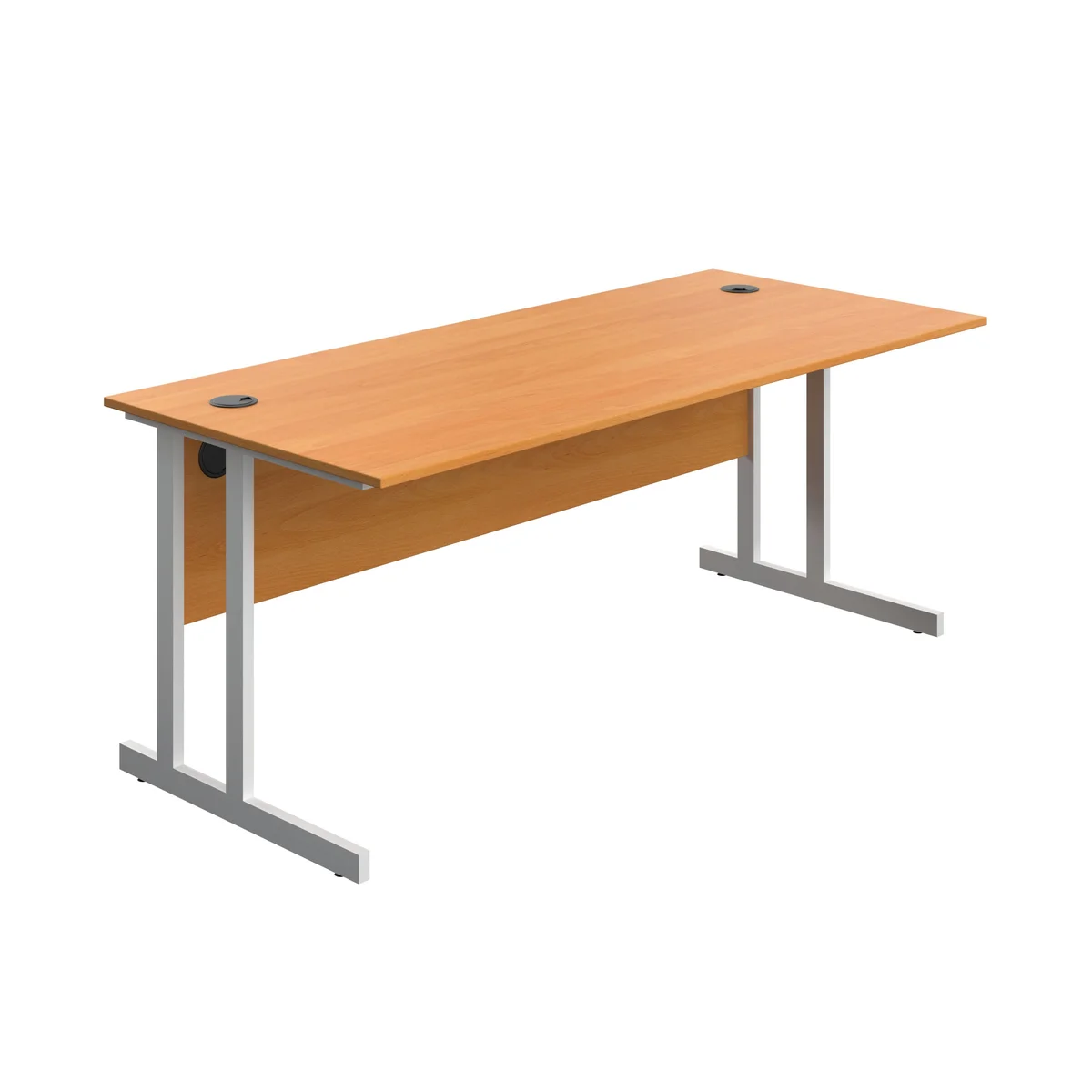 5 Star Modara Twin Upright Rectangular Desk 1800x800x730mm Beech/White KF800301
