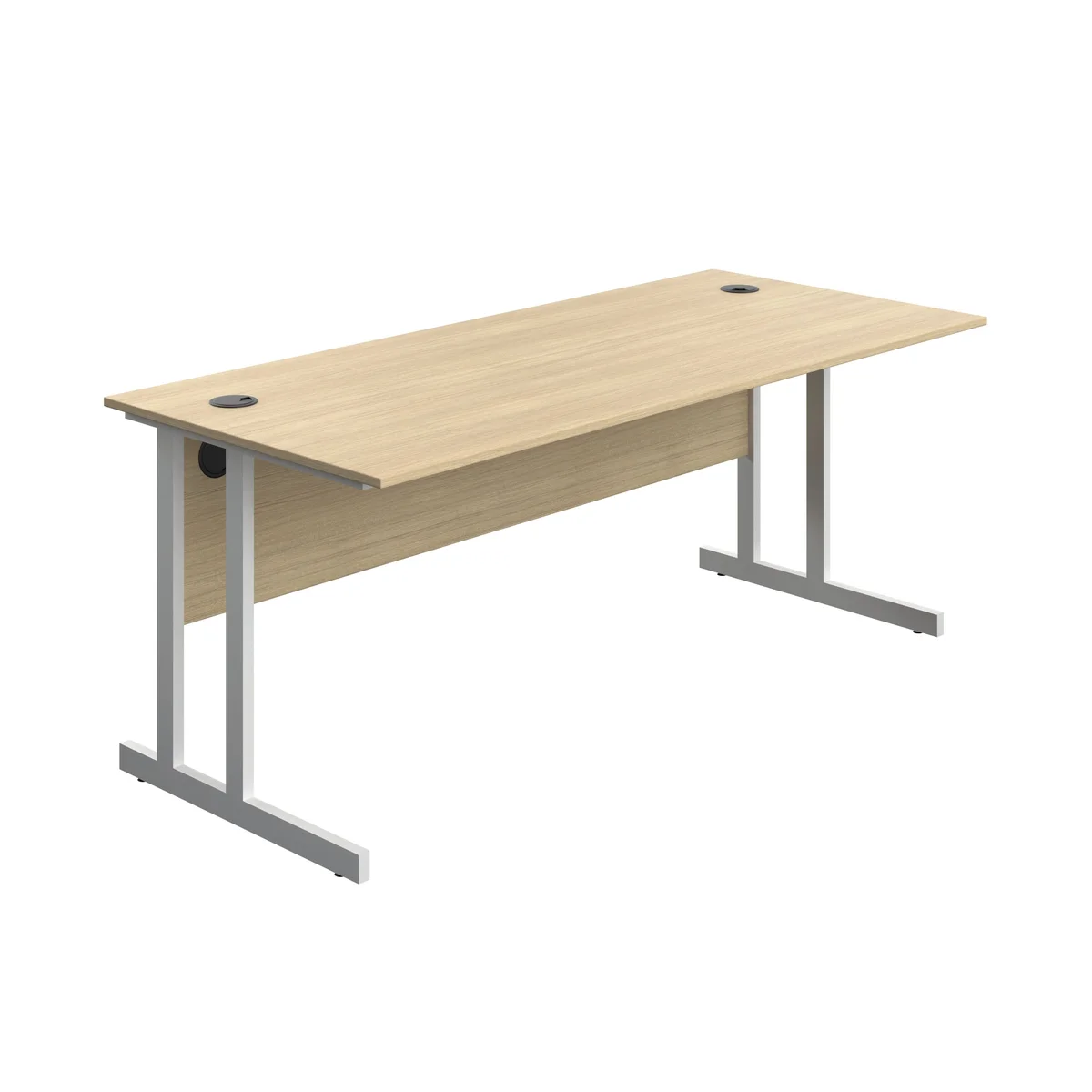 5 Star Modara Twin Upright Rectangular Desk 1800x800x730mm Oak/White KF800307