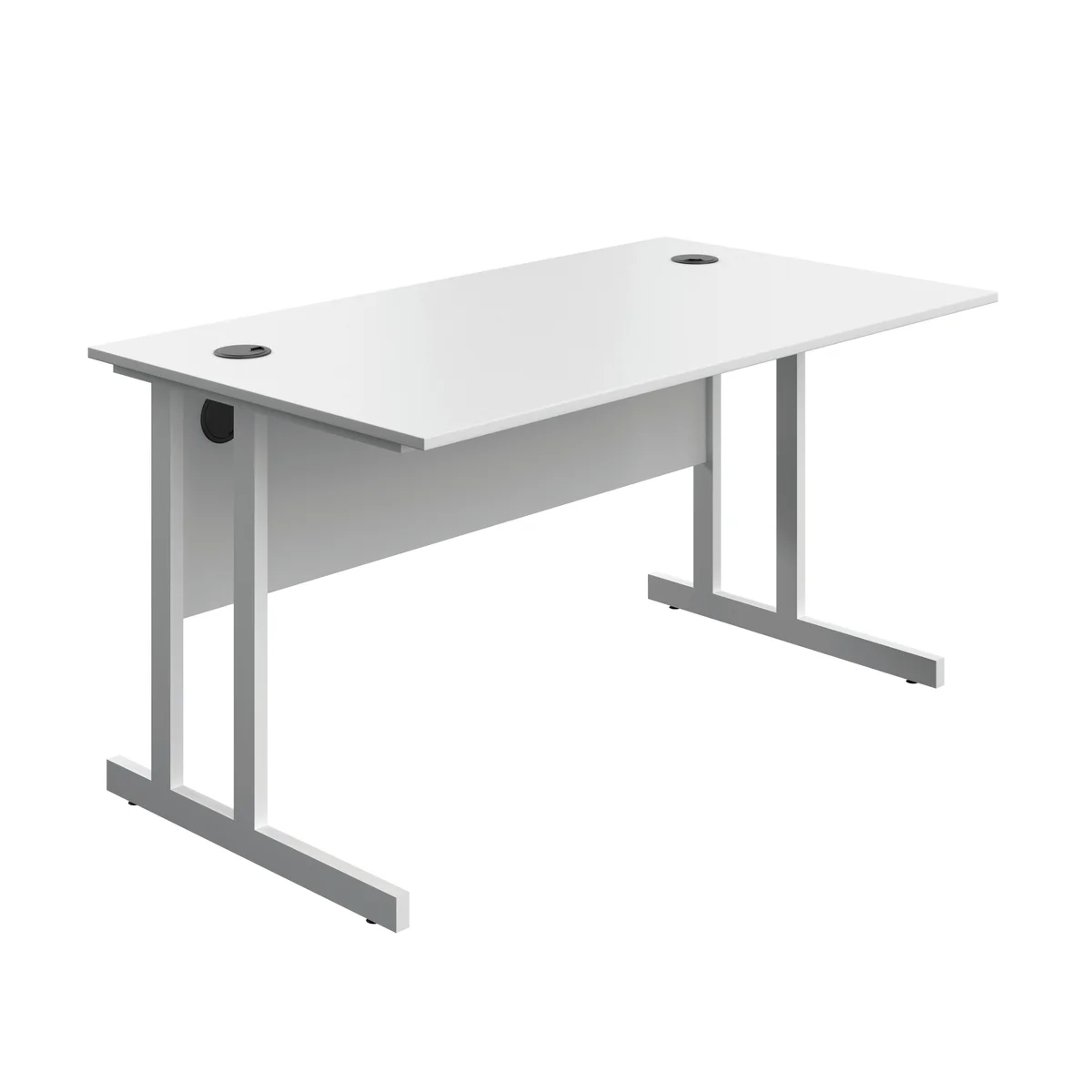 5 Star Modara Twin Upright Rectangular Desk 1400x800x730mm White/White KF800311