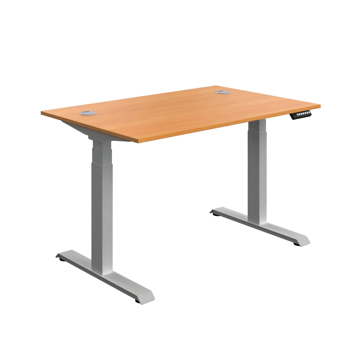 5 Star Modara Dual Motor Sit/Stand Height Adjustable Desk 1200x800x630-1290mm Beech/Silver KF800330
