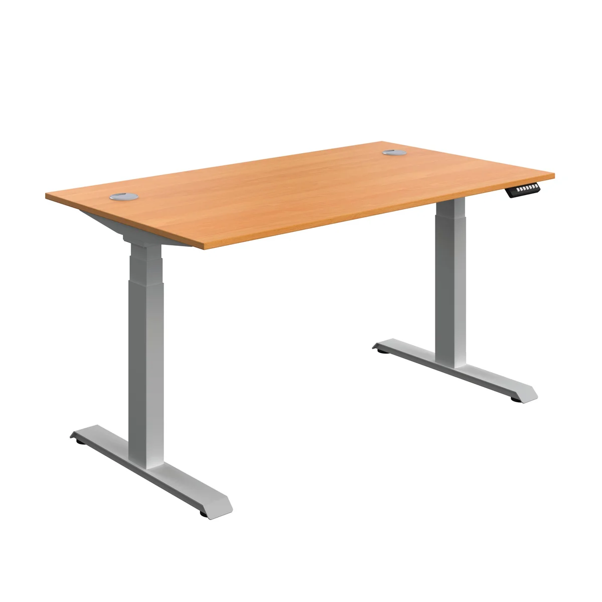 5 Star Modara Dual Motor Sit/Stand Height Adjustable Desk 1400x800x630-1290mm Beech/Silver KF800340