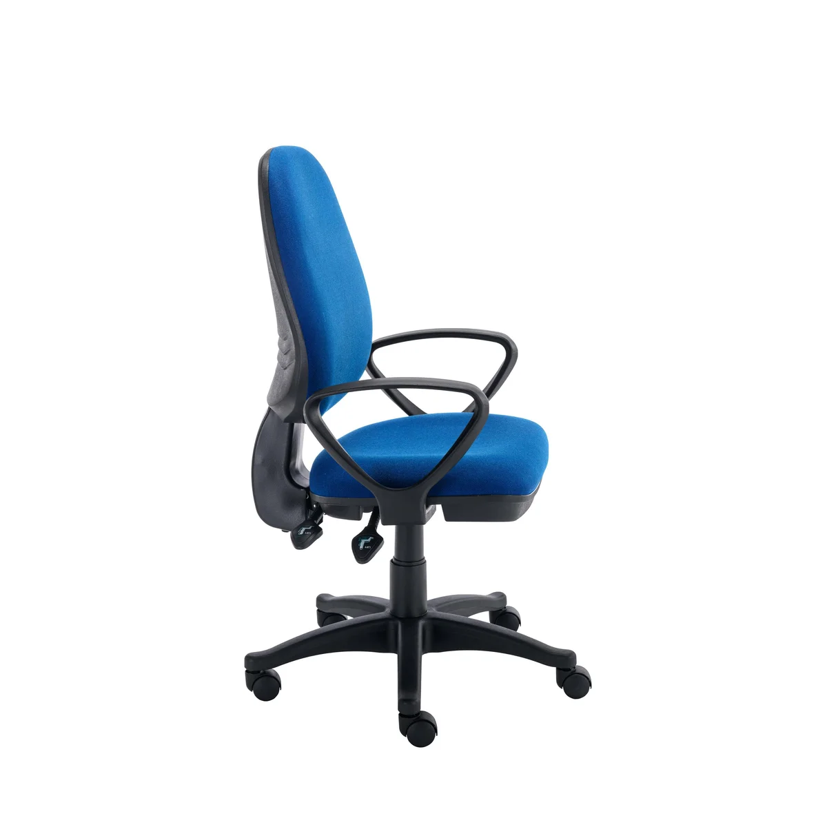 Two Lever Sheaf Operator Chair Royal Blue with Fixed Arms KF800375 - Image 3