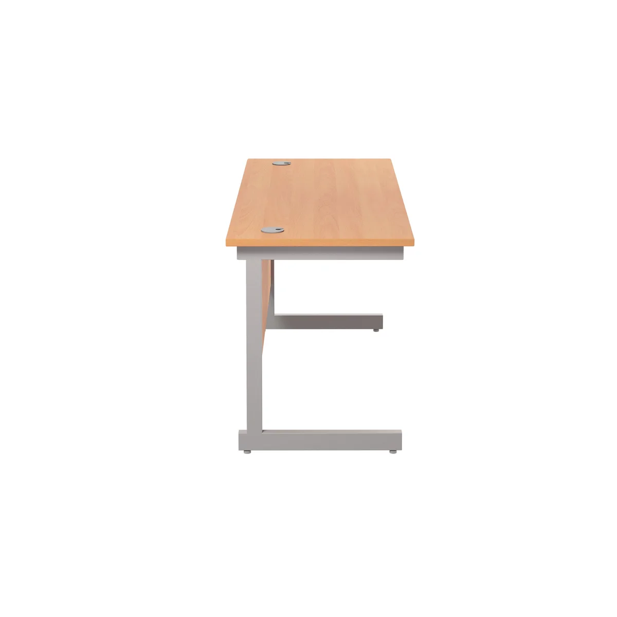 Jemini Single Rectangular Desk 1200x600x730mm Beech/Silver KF800406 - Image 2