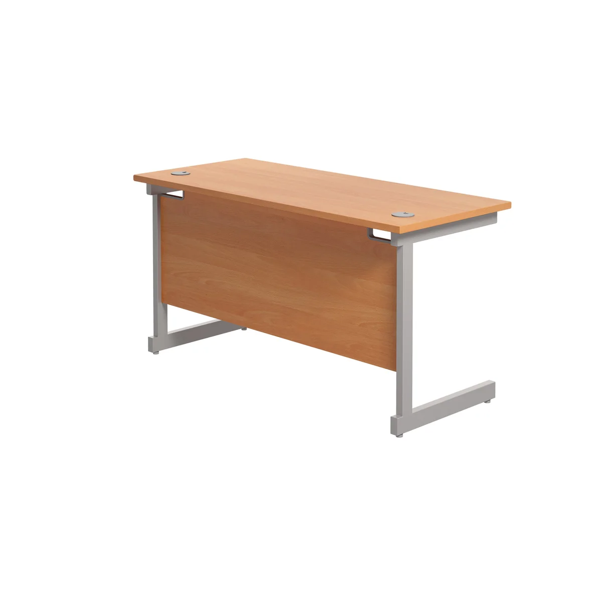 Jemini Single Rectangular Desk 1200x600x730mm Beech/Silver KF800406 - Image 3
