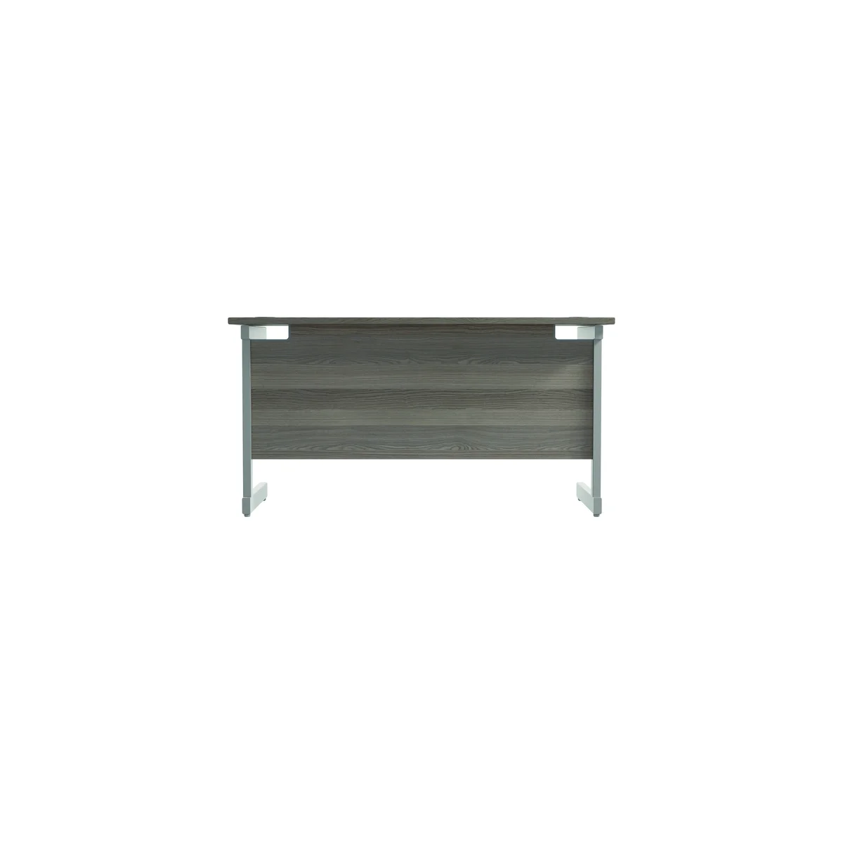 Jemini Single Rectangular Desk 1200x600x730mm Grey Oak/Silver KF800412 - Image 4