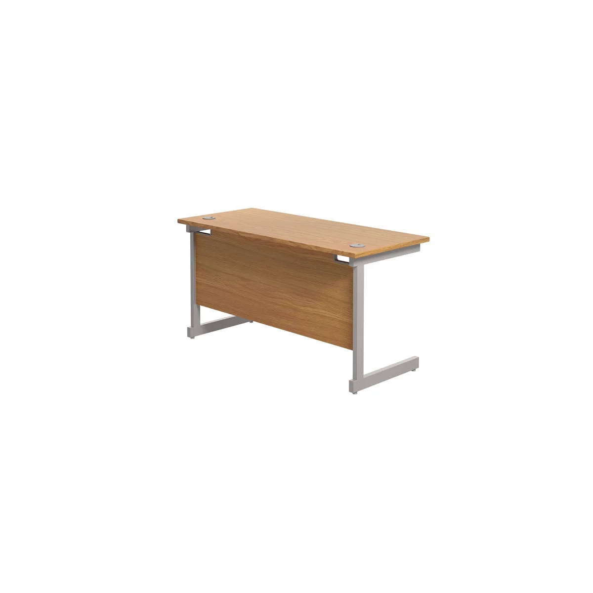 Jemini Single Rectangular Desk 1200x600x730mm Nova Oak/Silver KF800428 - Image 3