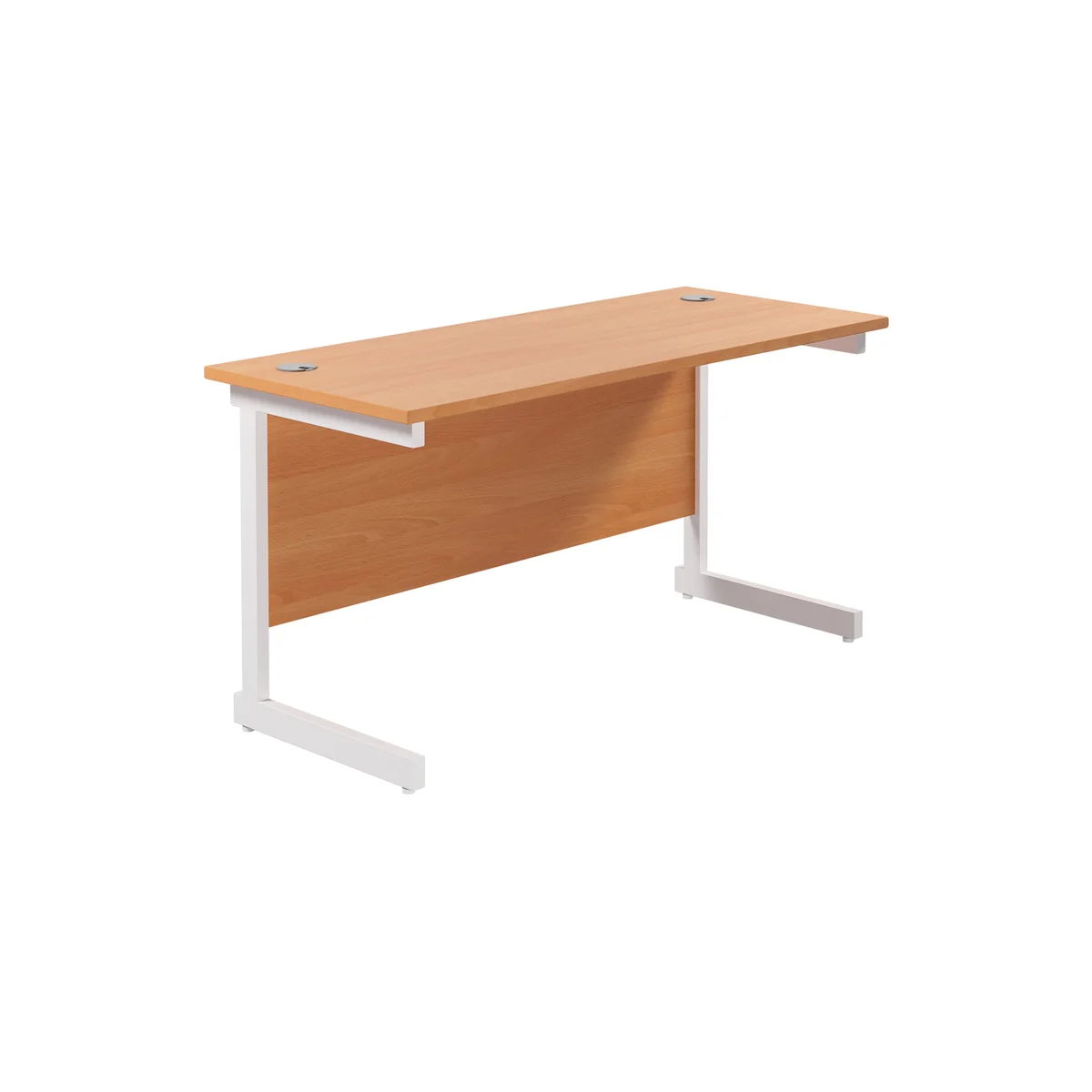 Jemini Single Rectangular Desk 1200x600x730mm Beech/White KF800469 - Image 1