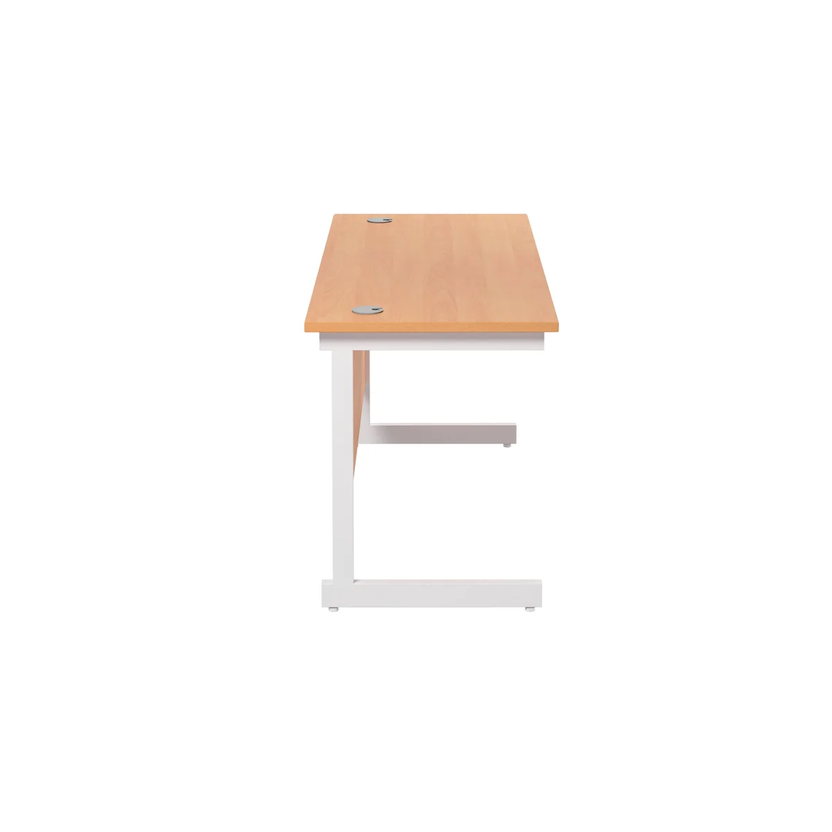 Jemini Single Rectangular Desk 1200x600x730mm Beech/White KF800469 - Image 2