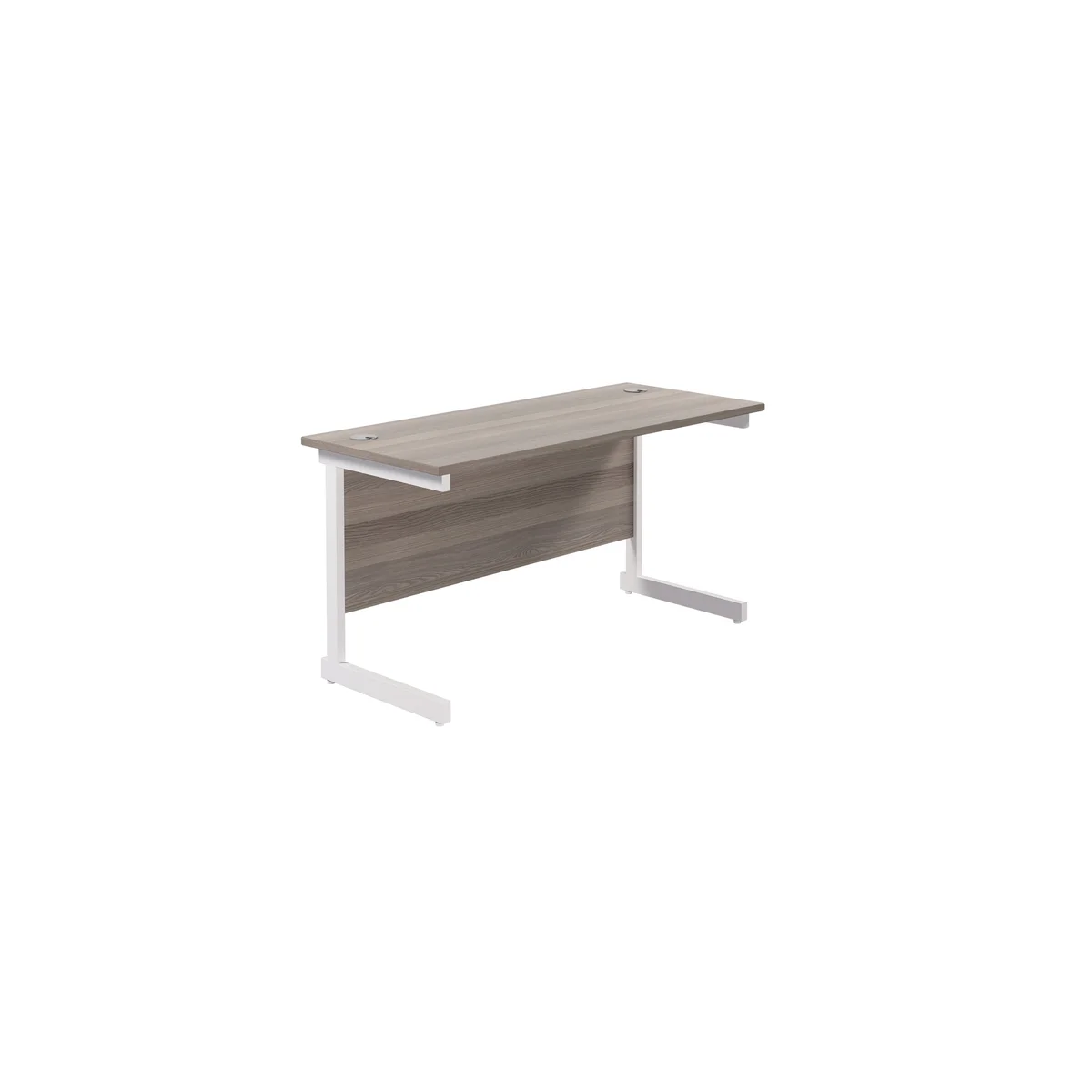 Jemini Single Rectangular Desk 1200x600x730mm Grey Oak/White KF800475 - Image 1