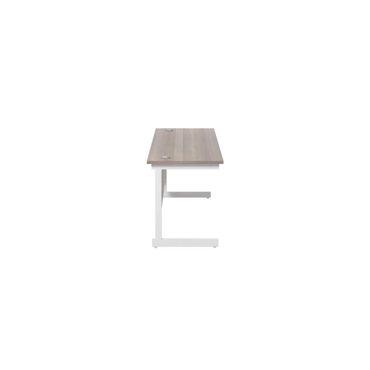 Jemini Single Rectangular Desk 1200x600x730mm Grey Oak/White KF800475 - Image 2
