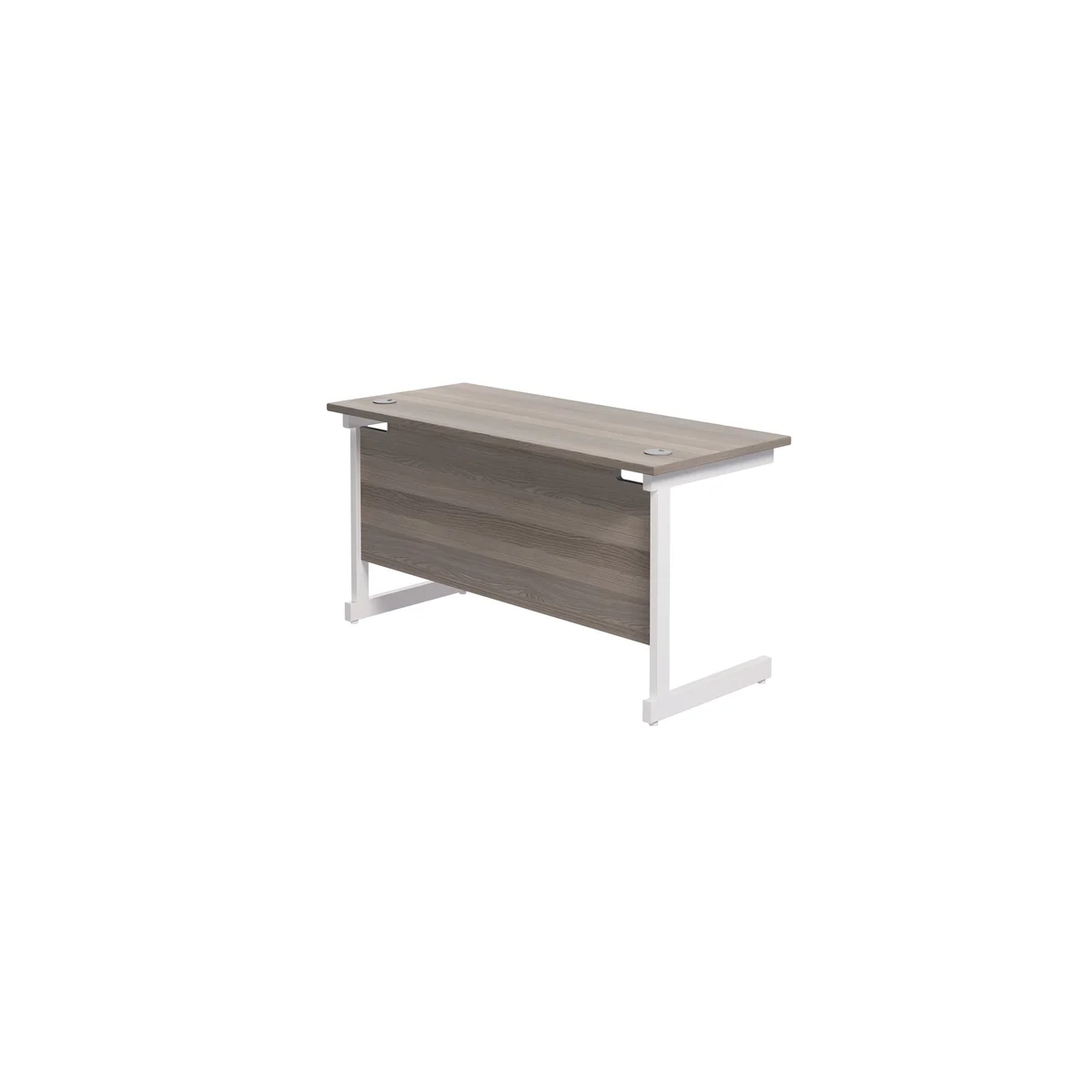 Jemini Single Rectangular Desk 1200x600x730mm Grey Oak/White KF800475 - Image 3