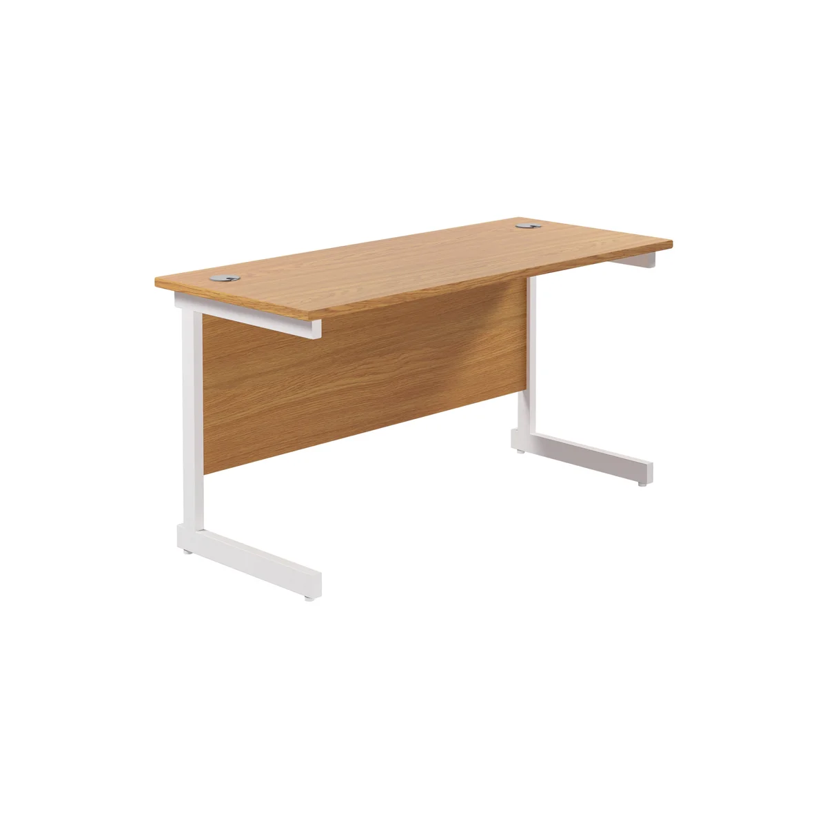 Jemini Single Rectangular Desk 1200x600x730mm Nova Oak/White KF800481 - Image 1