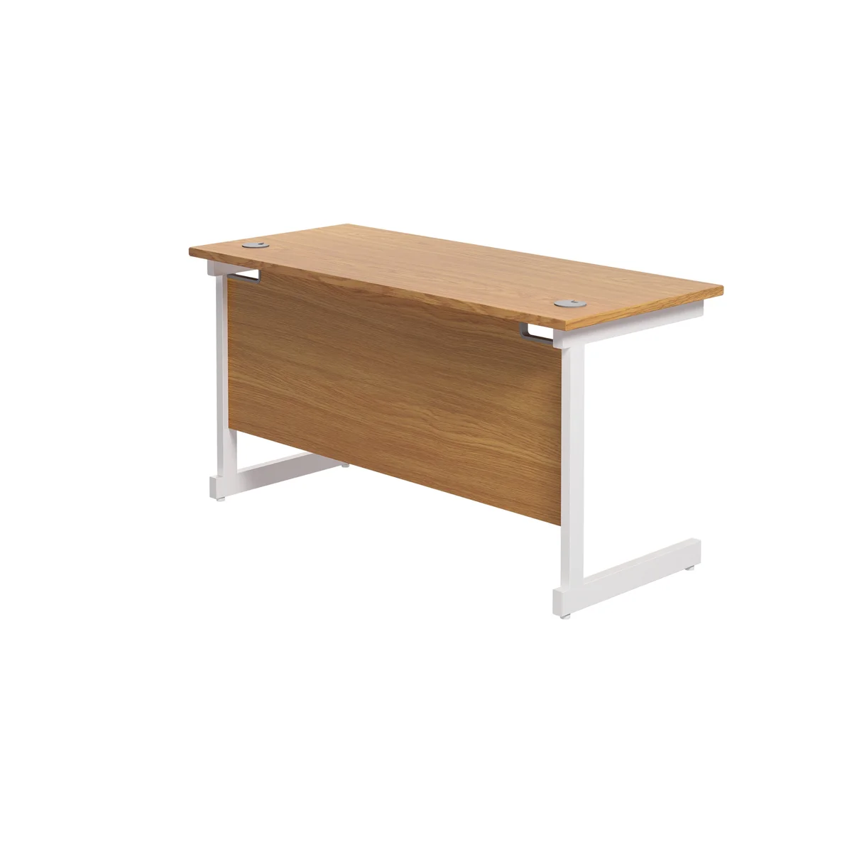 Jemini Single Rectangular Desk 1200x600x730mm Nova Oak/White KF800481 - Image 3
