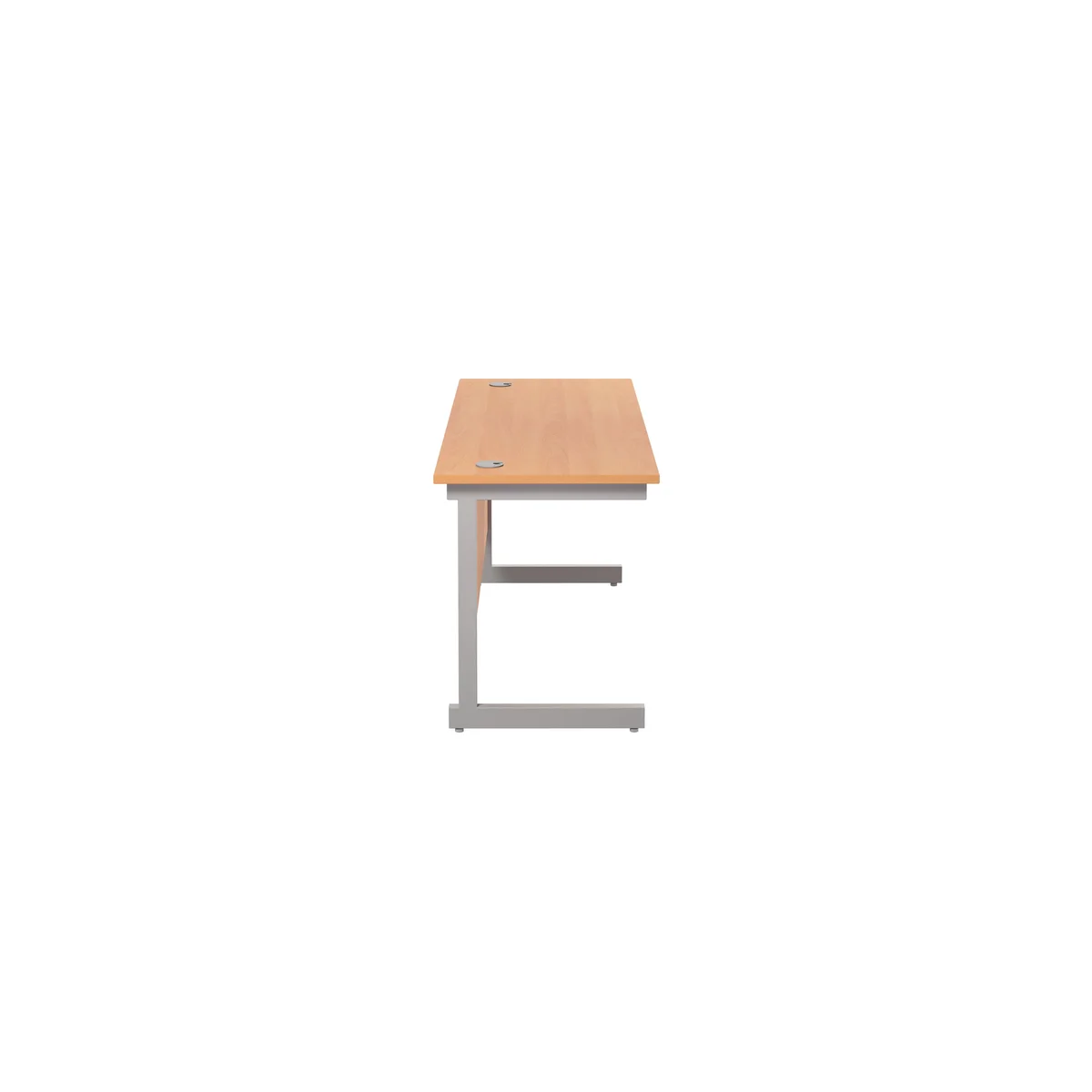 Jemini Single Rectangular Desk 1400x600x730mm Beech/Silver KF800524 - Image 2