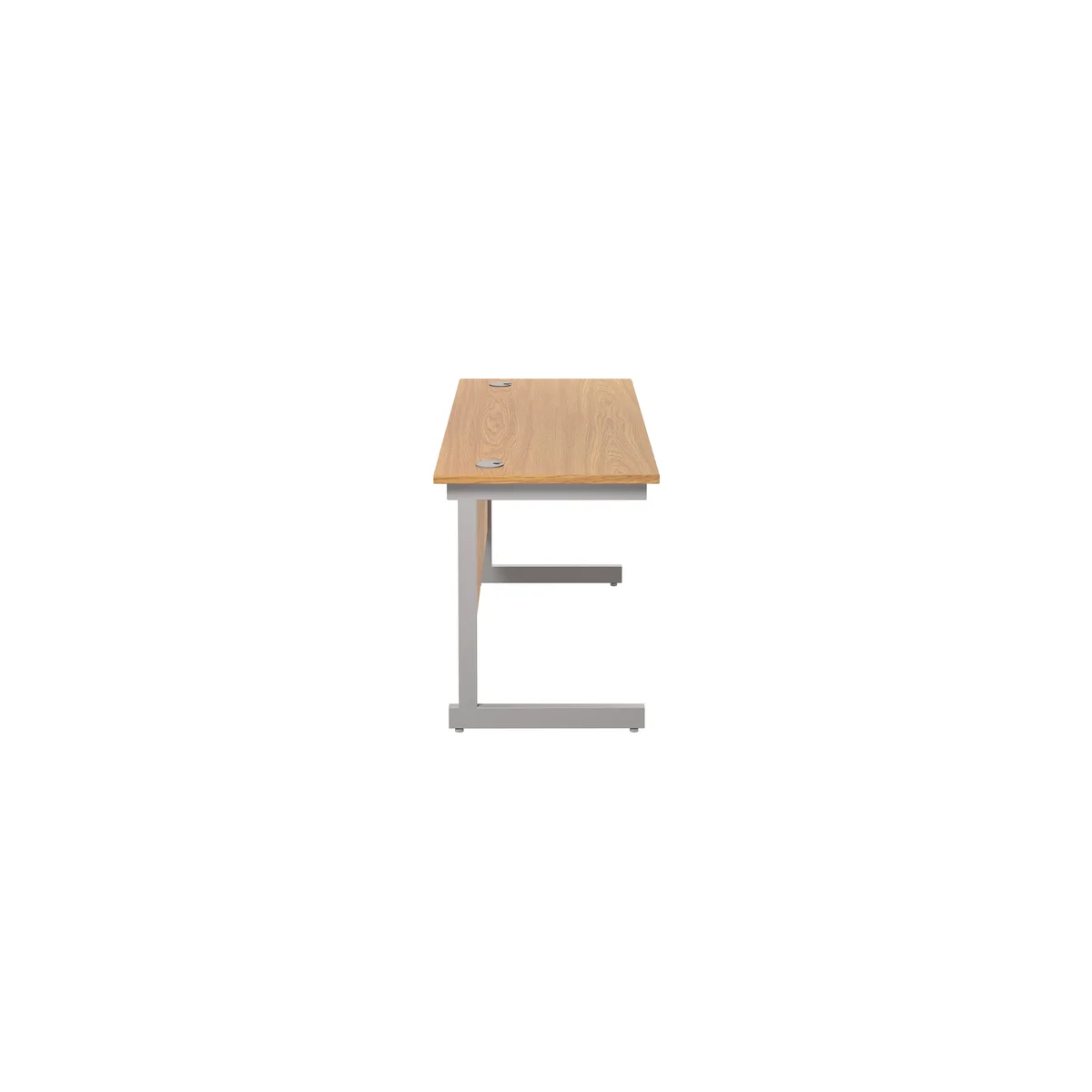 Jemini Single Rectangular Desk 1400x600x730mm Nova Oak/Silver KF800543 - Image 2
