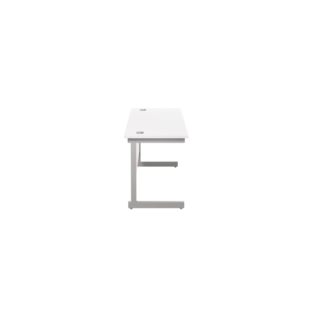 Jemini Single Rectangular Desk 1400x600x730mm White/Silver KF800559 - Image 2