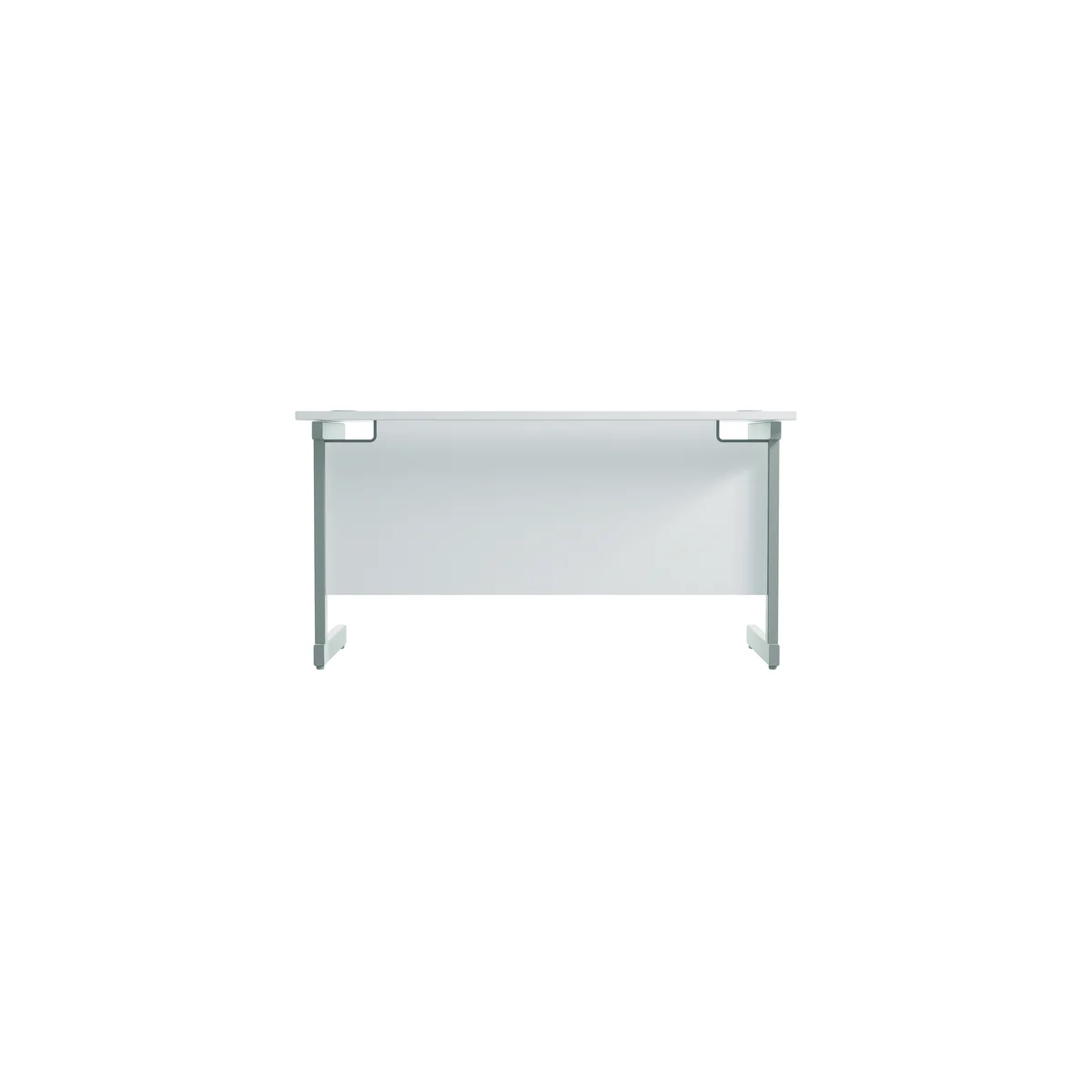 Jemini Single Rectangular Desk 1400x600x730mm White/Silver KF800559 - Image 4