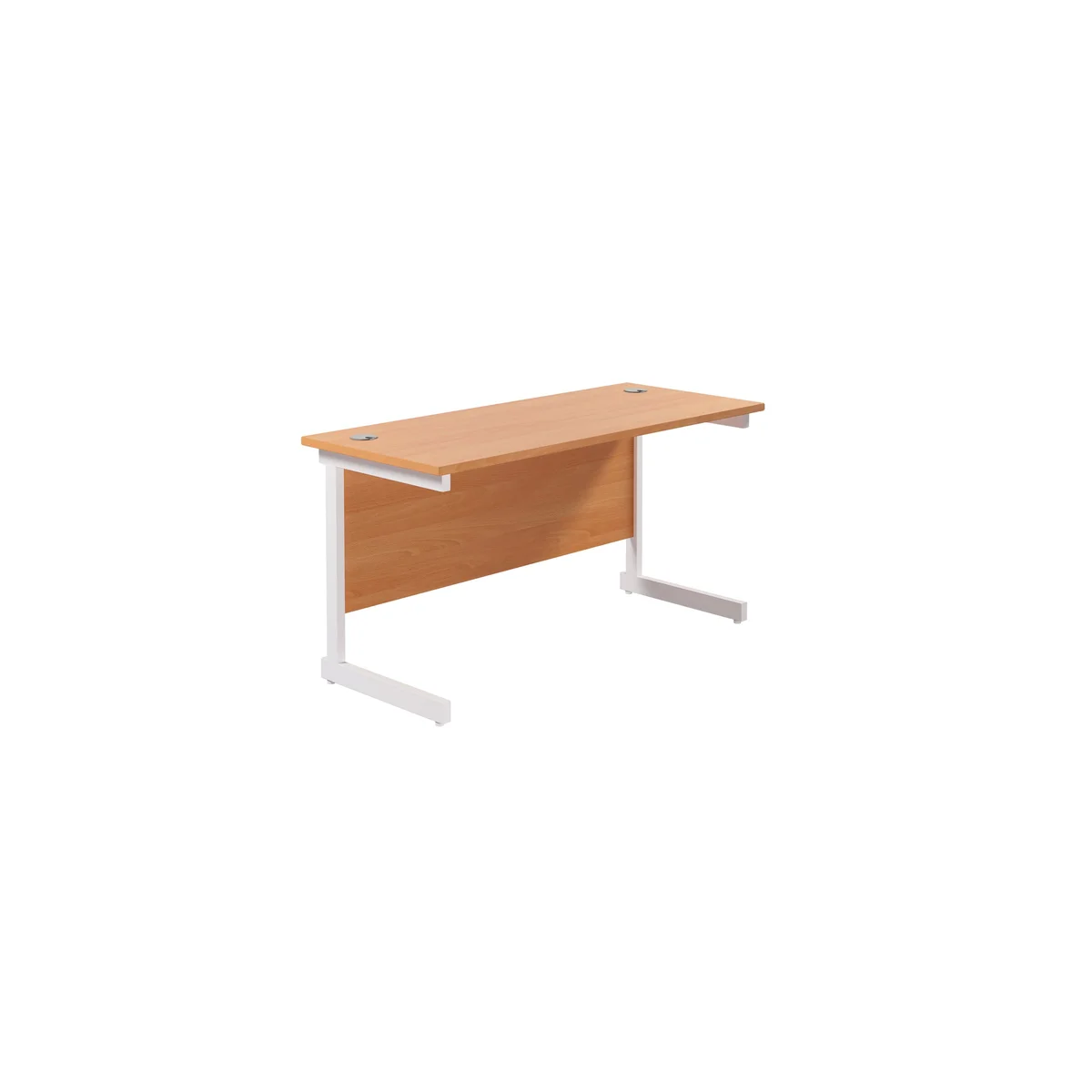 Jemini Single Rectangular Desk 1400x600x730mm Beech/White KF800587 - Image 1