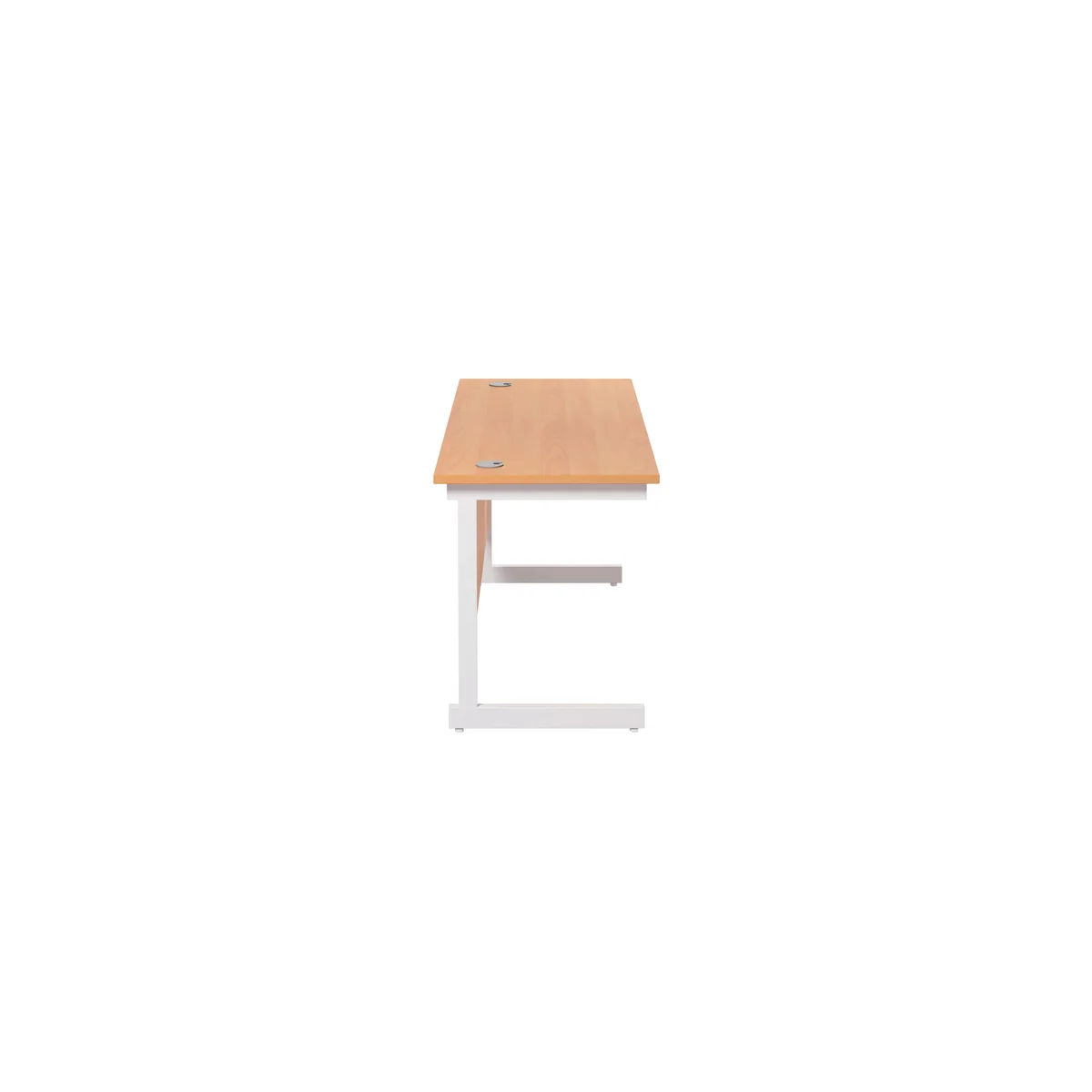Jemini Single Rectangular Desk 1400x600x730mm Beech/White KF800587 - Image 2