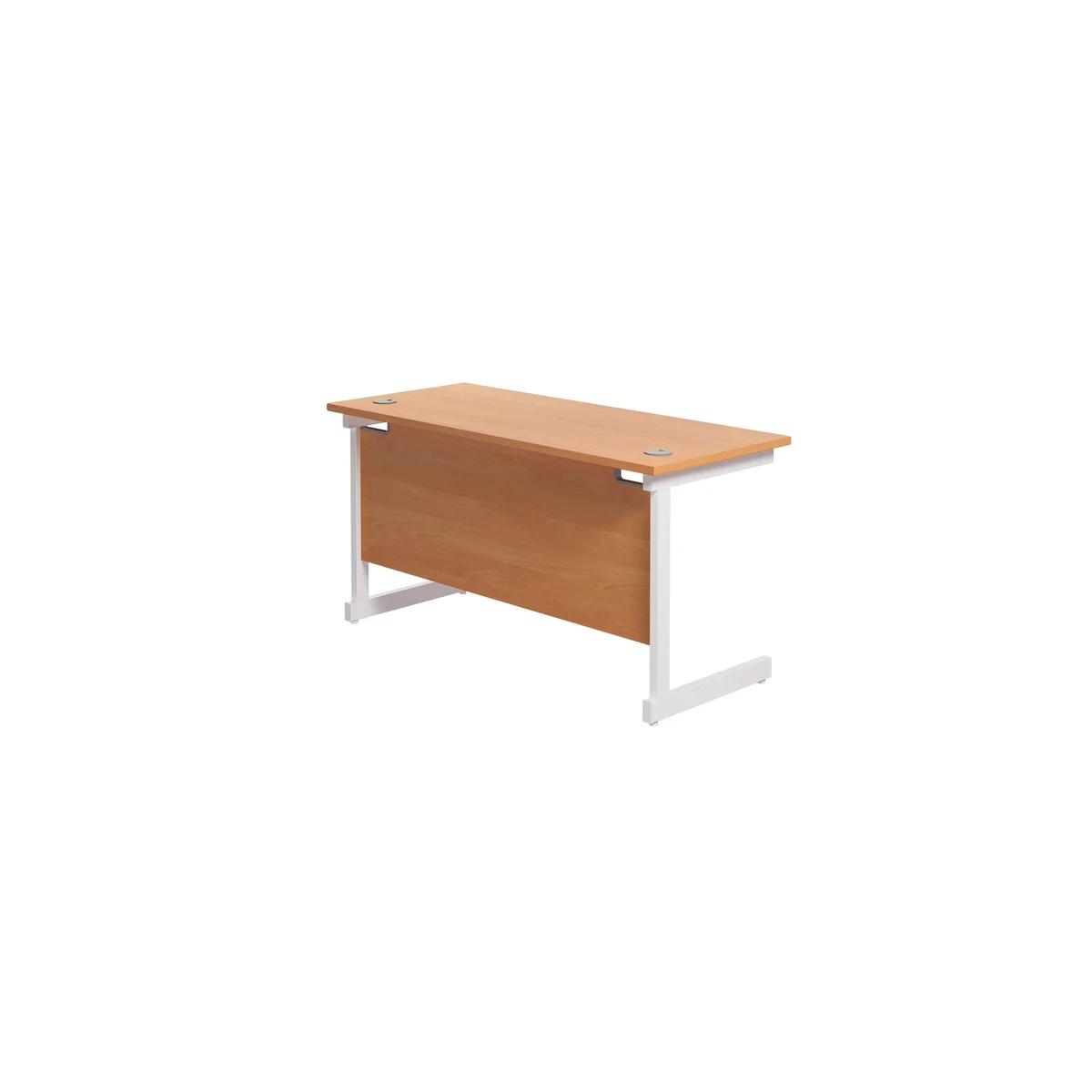 Jemini Single Rectangular Desk 1400x600x730mm Beech/White KF800587 - Image 3